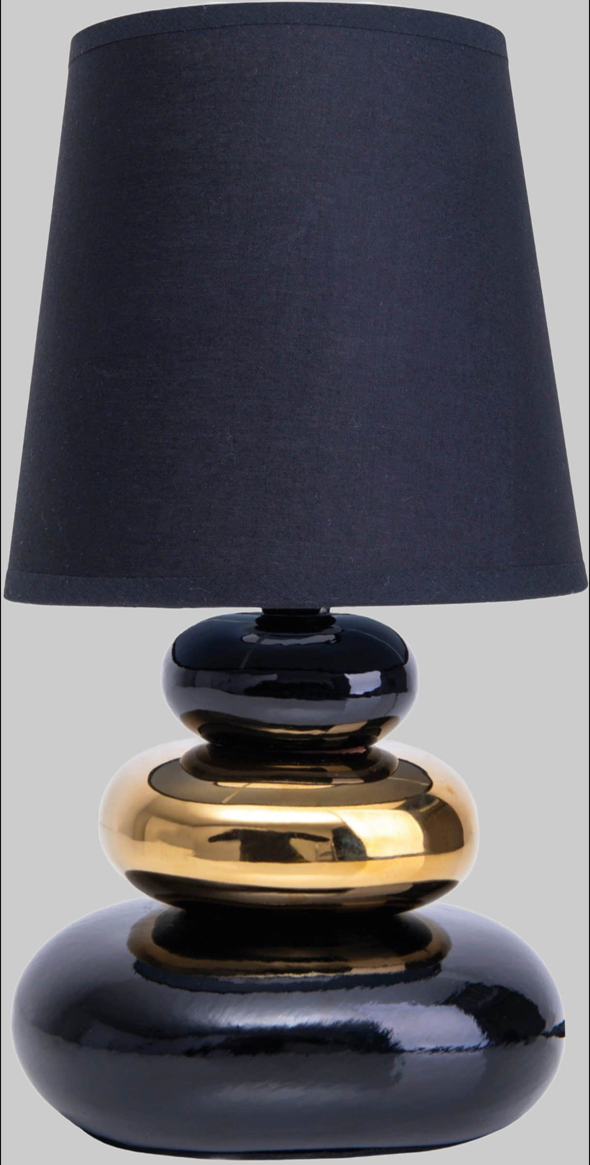 NÄVE Stoney Table Lamp - Ceramic Base & Fabric Shade, E14 Socket (Max 40W), 70s-Inspired Design for Living Room & Bedroom Decor schwarz nu00E4ve Lampen