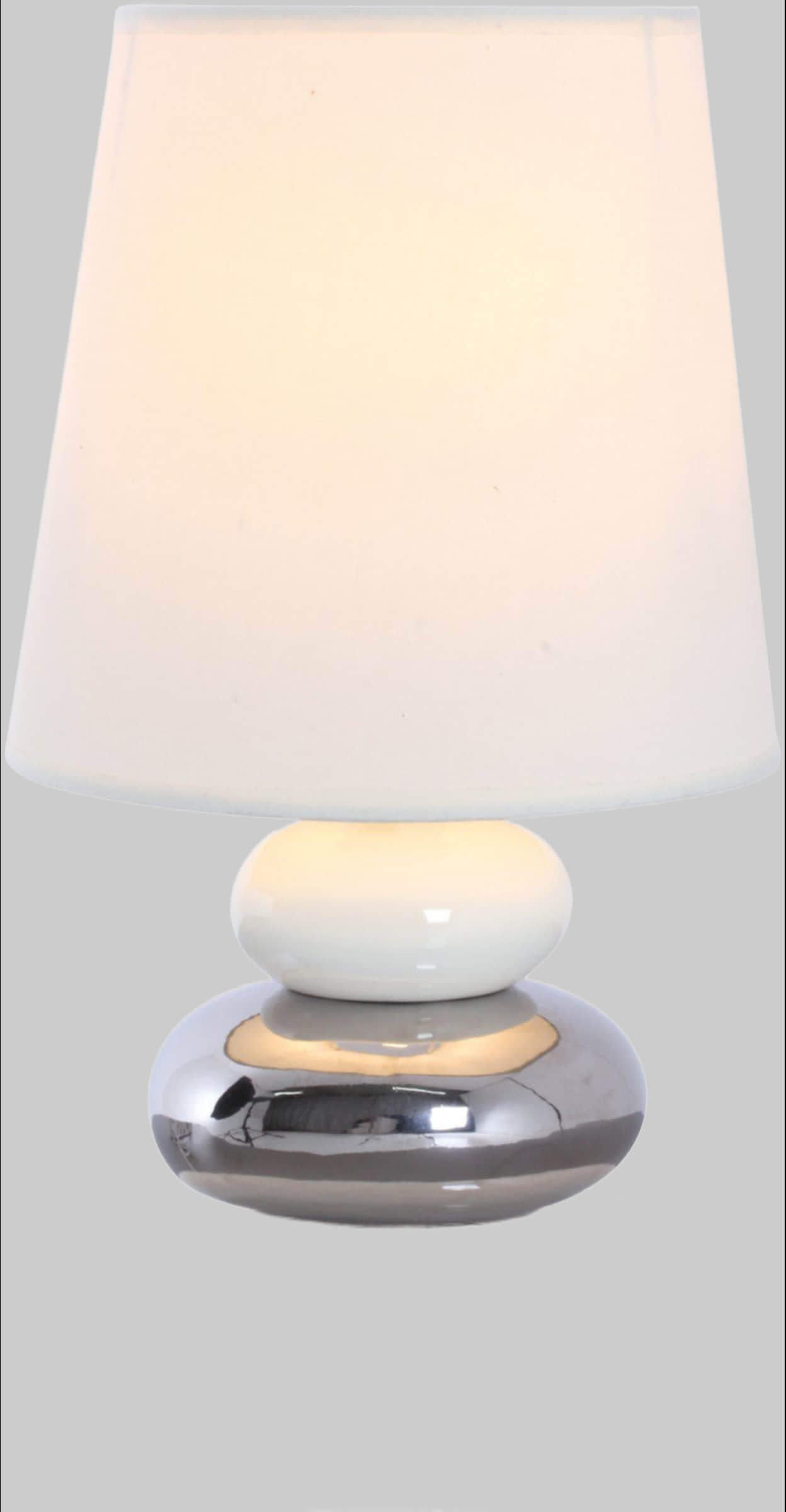 Lampen nu00E4ve NÄVE Stoney Table Lamp - Ceramic Base & Fabric Shade, E14 Socket (Max 40W), 70s-Inspired Design for Living Room & Bedroom Decor weiß/silbe