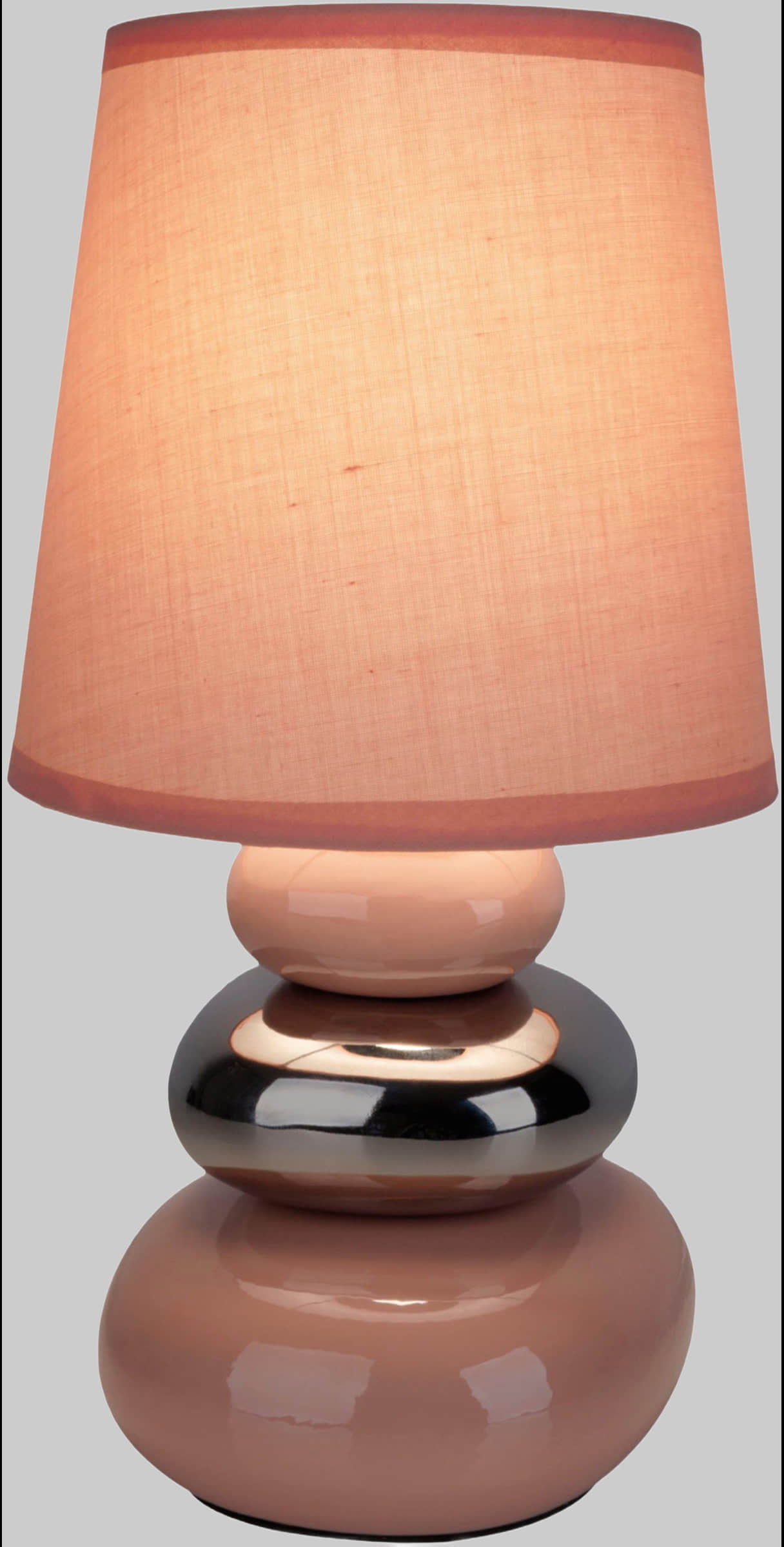 Lampen nu00E4ve NÄVE Stoney Table Lamp - Ceramic Base & Fabric Shade, E14 Socket (Max 40W), 70s-Inspired Design for Living Room & Bedroom Decor rosa/chrom