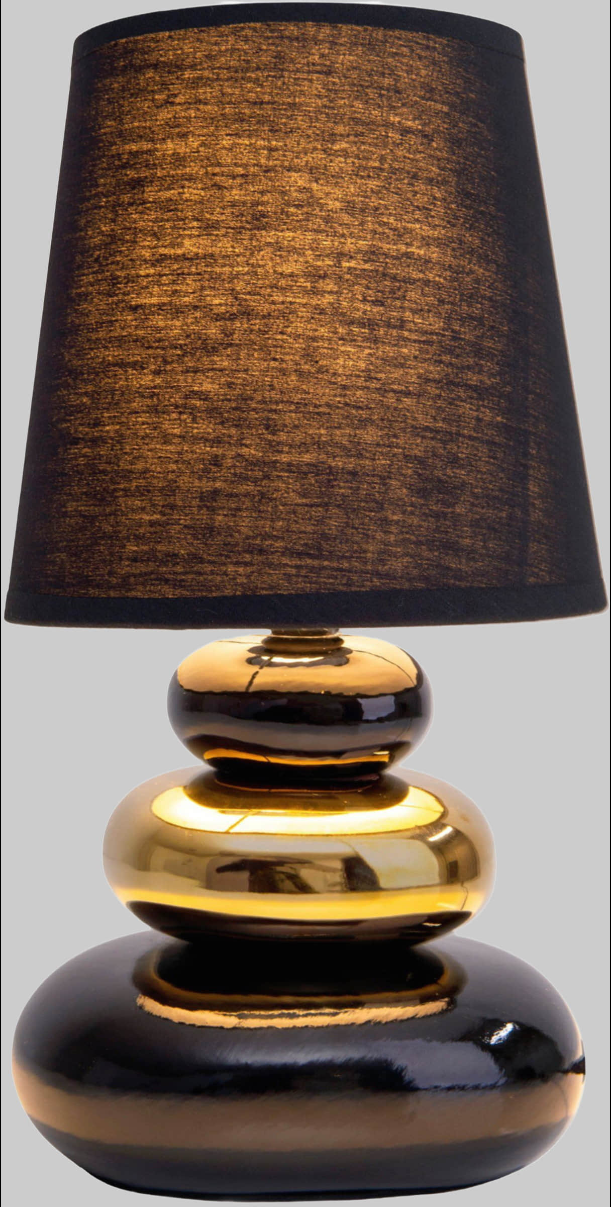 NÄVE Stoney Table Lamp - Ceramic Base & Fabric Shade, E14 Socket (Max 40W), 70s-Inspired Design for Living Room & Bedroom Decor schwarz nu00E4ve Lampen