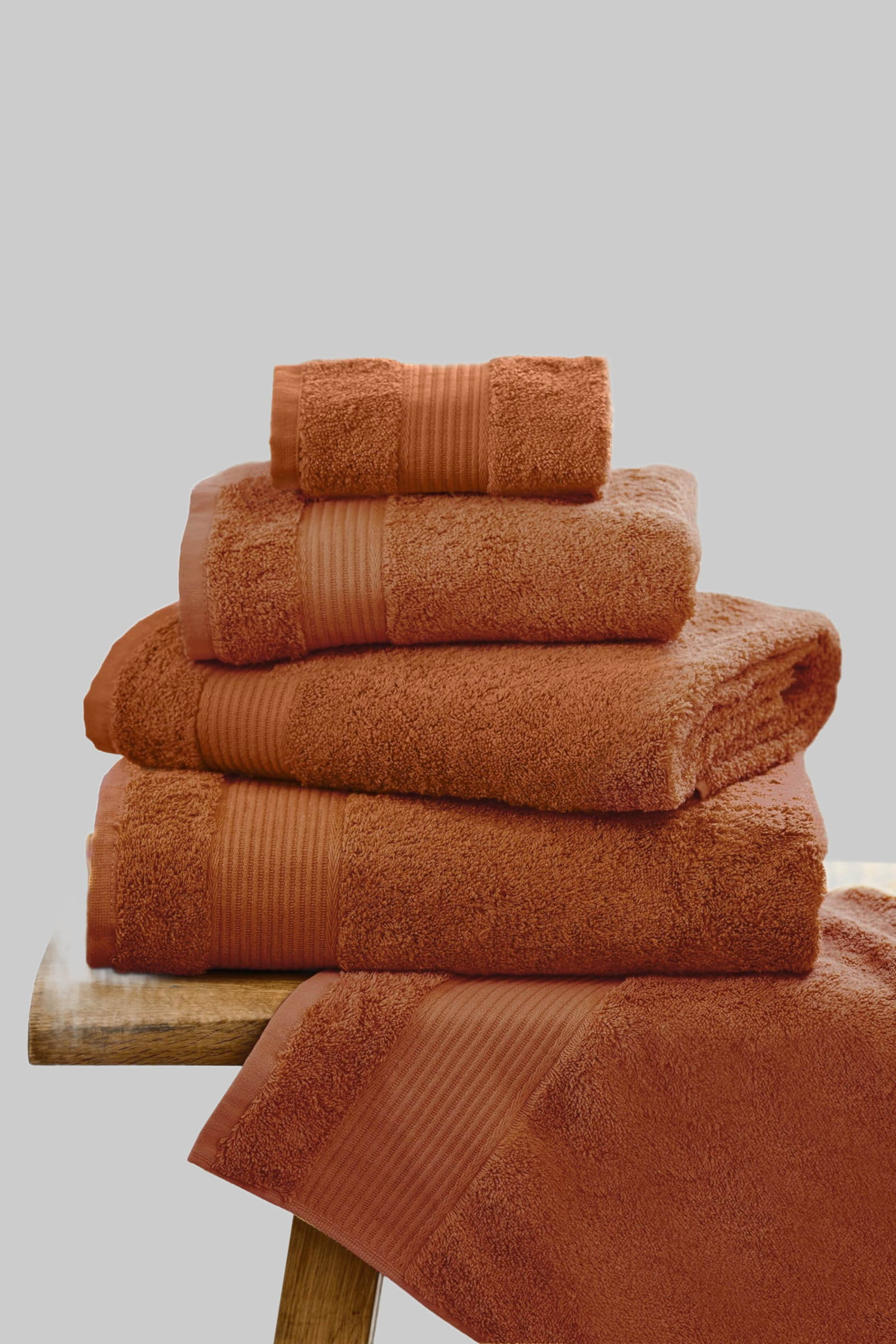 Next Premium Egyptian Cotton Bath Towel - 600 GSM Ultra Soft Handtuch (1-Piece) | Luxury Spa Quality | OEKO-TEX Certified Orange Burnt Next Handtücher