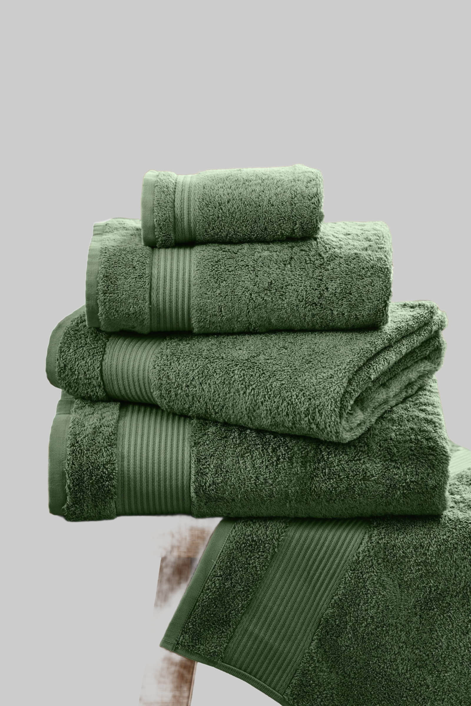 Next Premium Egyptian Cotton Bath Towel - 600 GSM Ultra Soft Handtuch (1-Piece) | Luxury Spa Quality | OEKO-TEX Certified Green Ivy Handtücher Next