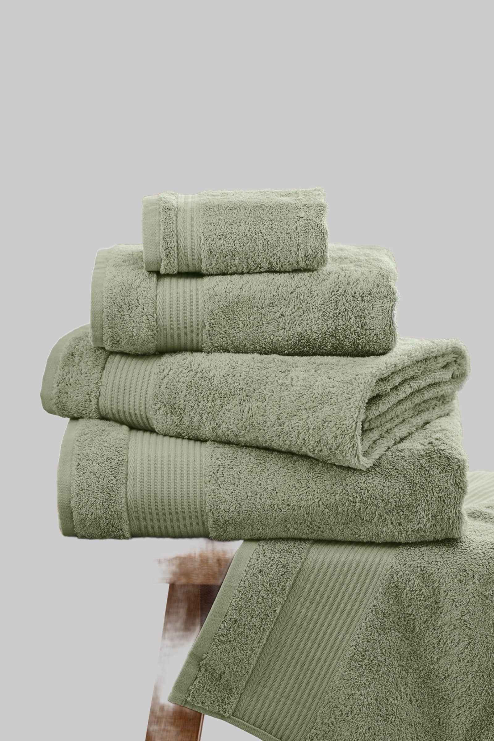 Next Premium Egyptian Cotton Bath Towel - 600 GSM Ultra Soft Handtuch (1-Piece) | Luxury Spa Quality | OEKO-TEX Certified Green Sage Handtücher Next