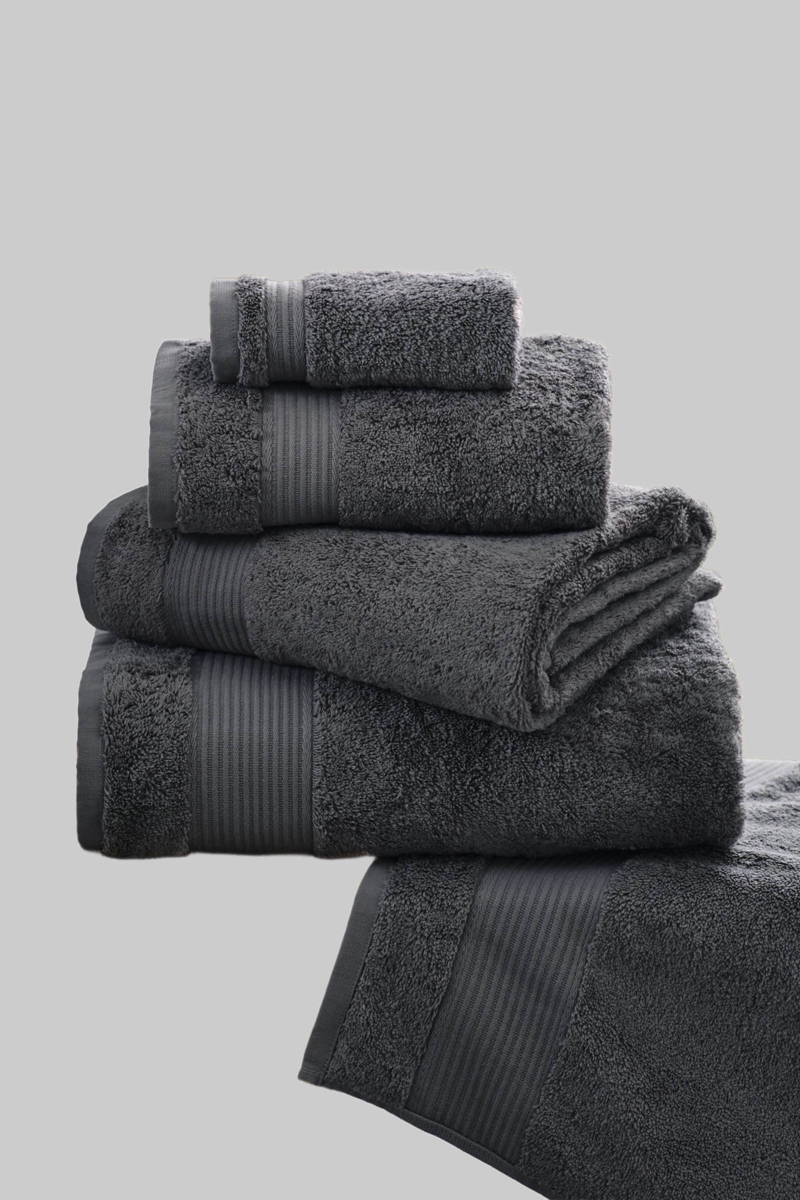 Next Handtücher Next Premium Egyptian Cotton Bath Towel - 600 GSM Ultra Soft Handtuch (1-Piece) | Luxury Spa Quality | OEKO-TEX Certified Grey Charc