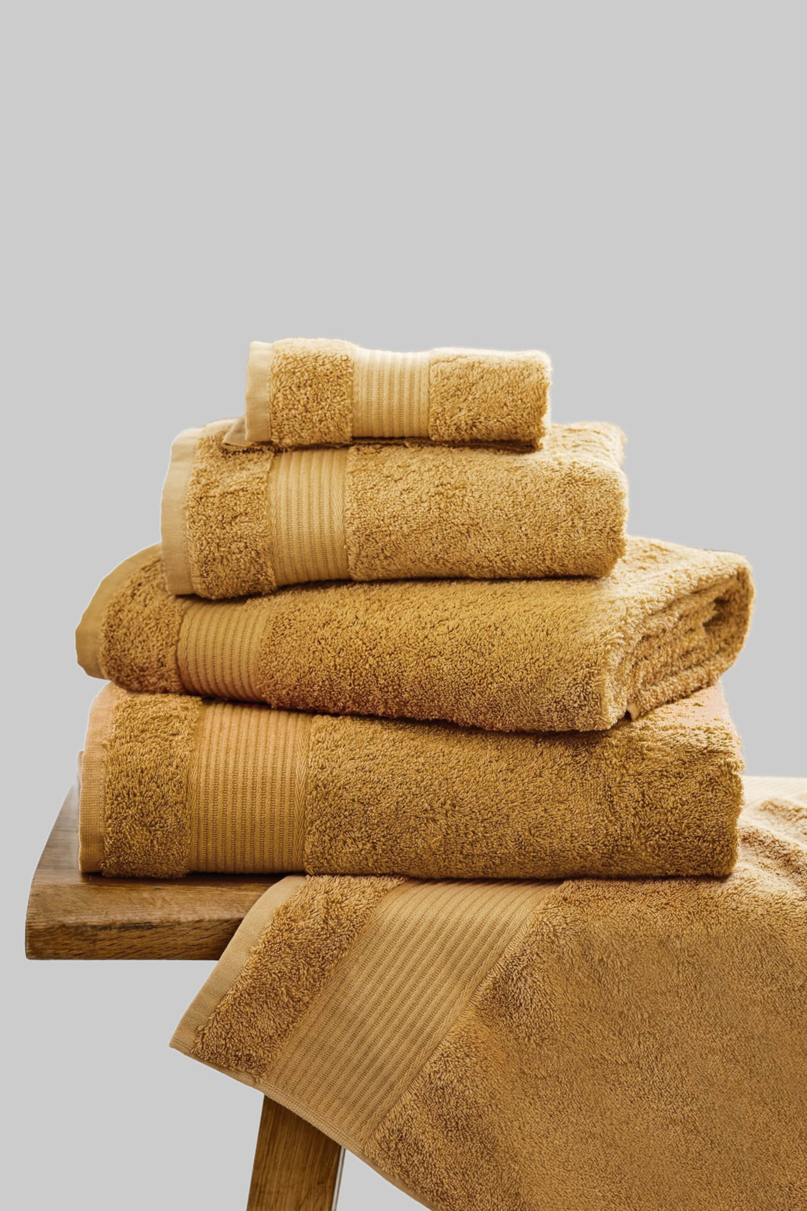 Next Premium Egyptian Cotton Bath Towel - 600 GSM Ultra Soft Handtuch (1-Piece) | Luxury Spa Quality | OEKO-TEX Certified Yellow Mus Next Handtücher