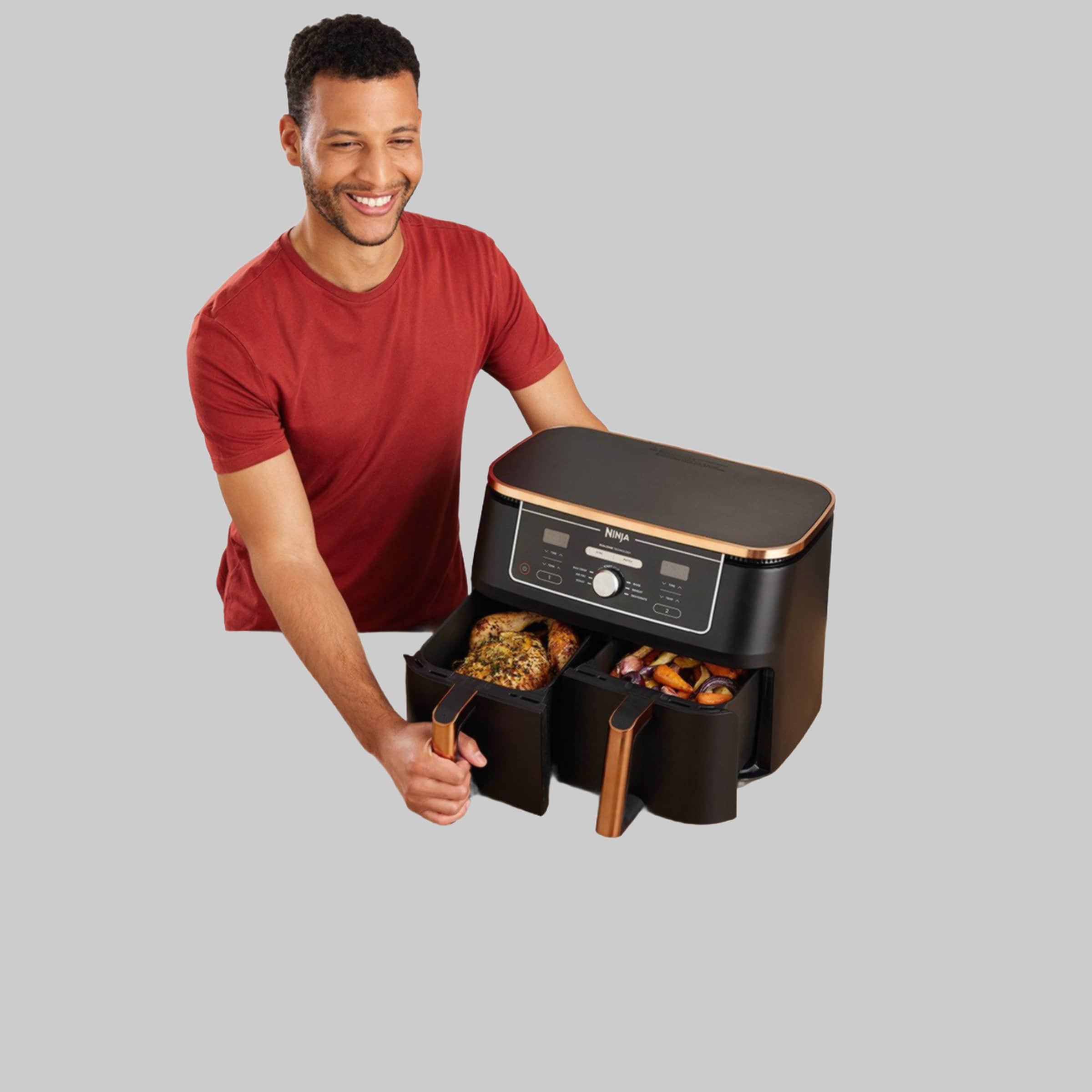 Küchenkleingeräte NINJA Ninja AF400EU Foodi MAX Dual Zone Heißluftfritteuse 9,5L (2470W) mit 6 Funktionen – SYNC & MATCH Technologie für perfekte Ergebnisse