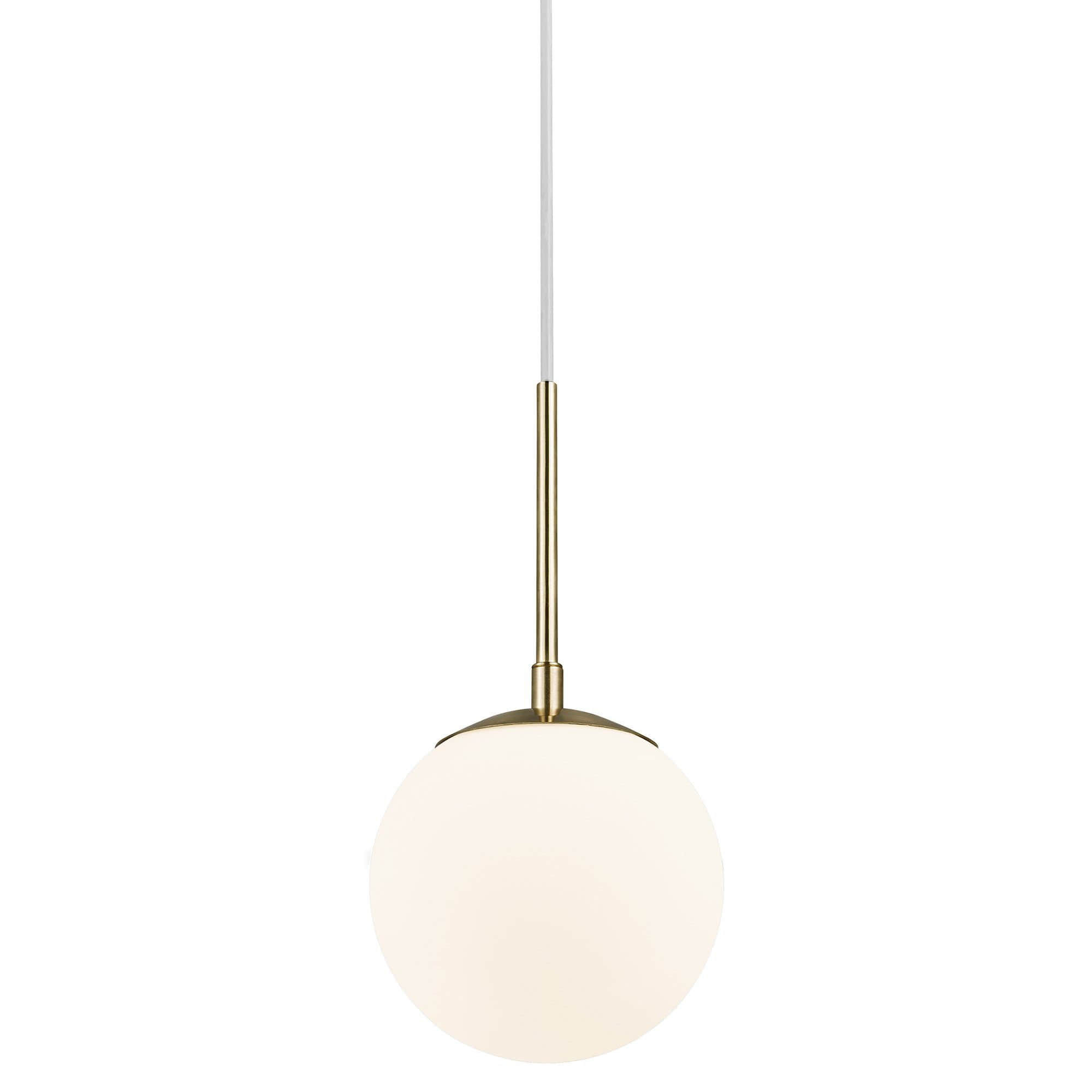 Nordlux GRANT Pendant Light - Hand-Blown Glass Shade with Brass Frame - E27 Socket - Adjustable Hanging - Scandinavian Design (Bulb Not Included) Lampen Nordlux