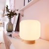 Lampen Nordlux Nordlux Milford Designer Table Lamp - Wood Base & Ribbed Opal White Glass Shade (22cm Height, E27 Socket) Braun