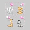 Dekoration Novart Novart Wandbilder-Set Tiere für Kinderzimmer - 4 Bilder 30x40 cm Aufhängefertig | Hochwertiger Druck | Made in Germany rosa