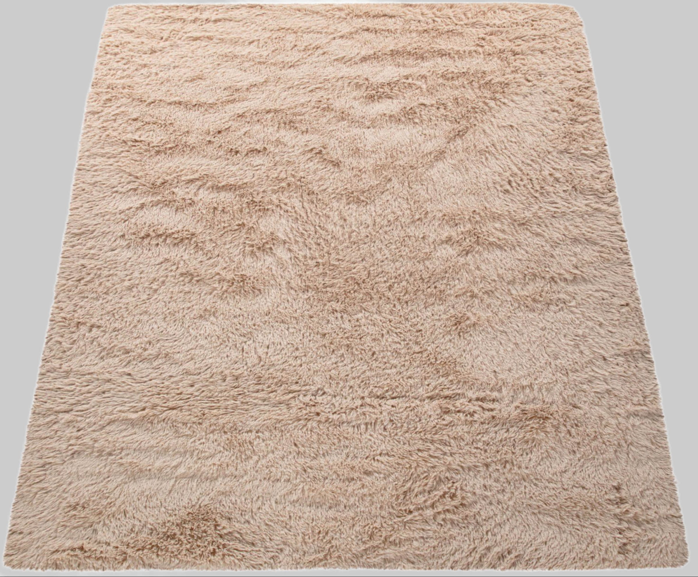 Paco Home Teppiche Paco Home Hochflor-Teppich Silky 591 | Premium Shaggy Rug | 37mm Extra Soft Pile | Polyester | Living Room & Bedroom | Underfloor Heating Compatible beige