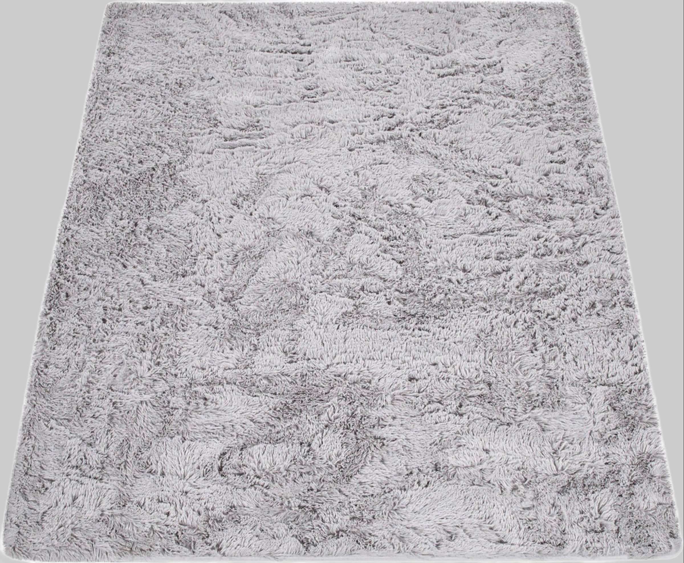 Teppiche Paco Home Paco Home Hochflor-Teppich Silky 591 | Premium Shaggy Rug | 37mm Extra Soft Pile | Polyester | Living Room & Bedroom | Underfloor Heating Compatible silberfarben