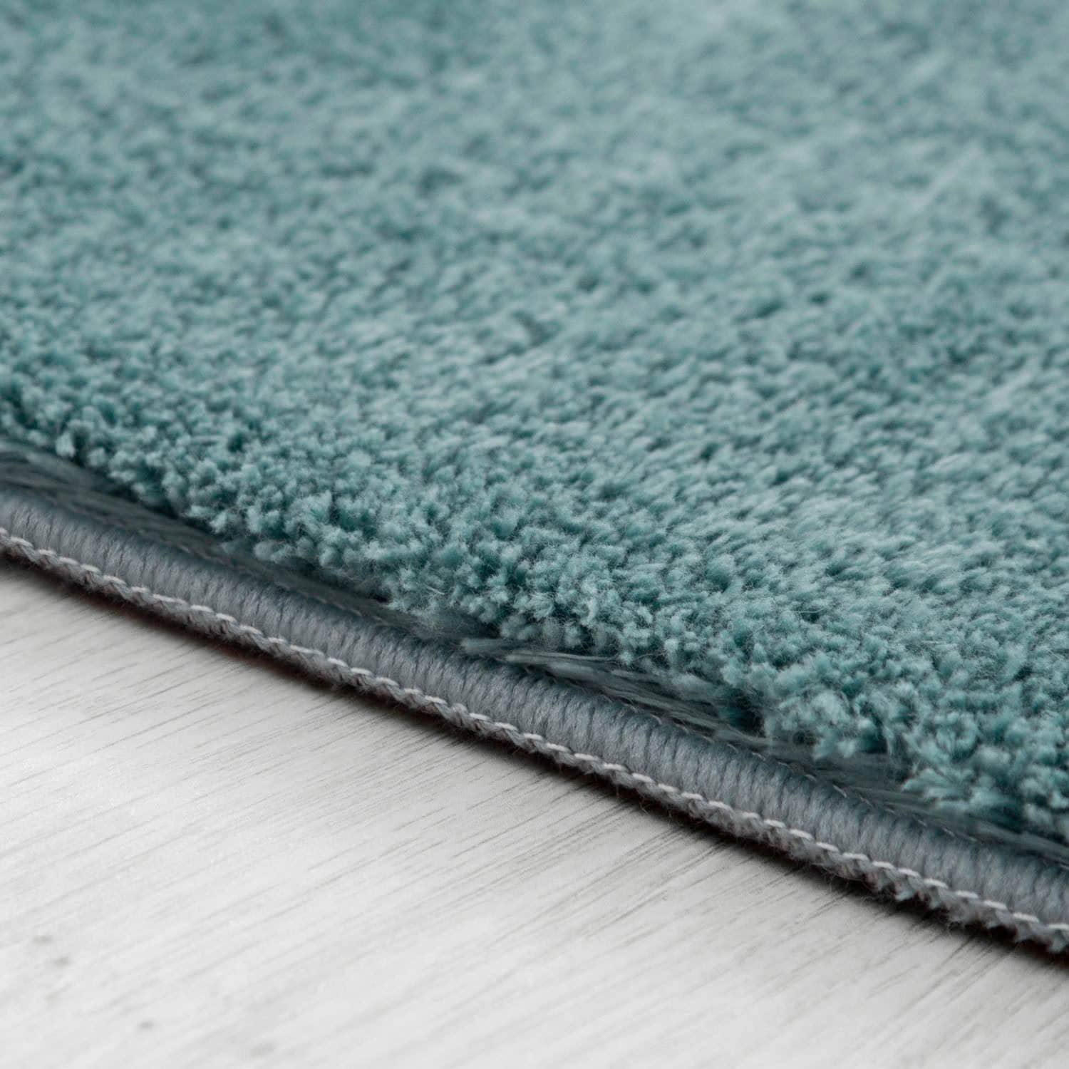 Paco Home Teppich »Cadiz 630« - Hochwertiger Kurzflor in 14 mm Höhe | Waschbar & fußbodenheizungskompatibel | Uni-Farben | Auch als Läufer erhältlich türkis Teppiche Paco Home