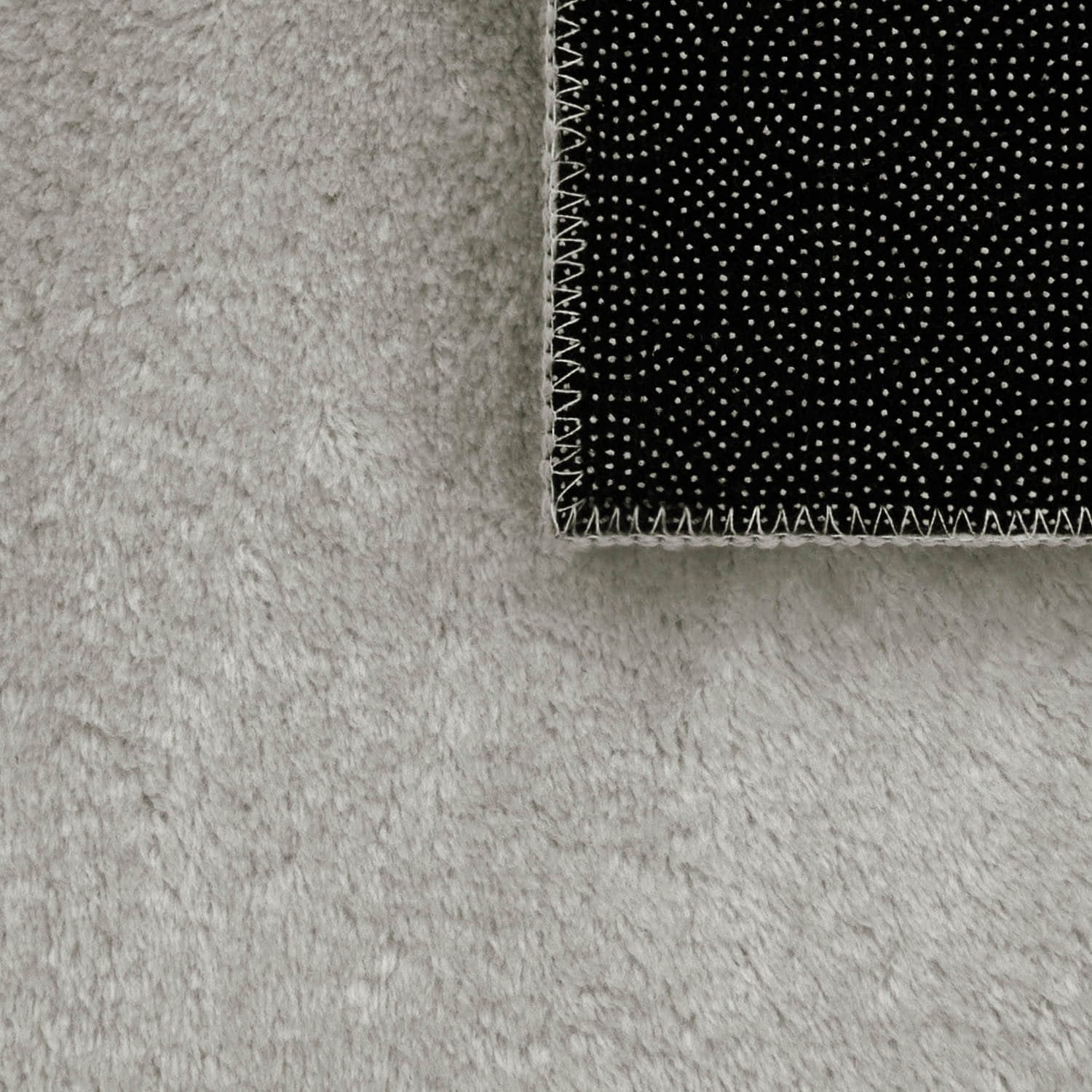 Paco Home Teppiche Paco Home Teppich »Cadiz 630« - Hochwertiger Kurzflor in 14 mm Höhe | Waschbar & fußbodenheizungskompatibel | Uni-Farben | Auch als Läufer erhältlich silberfarben