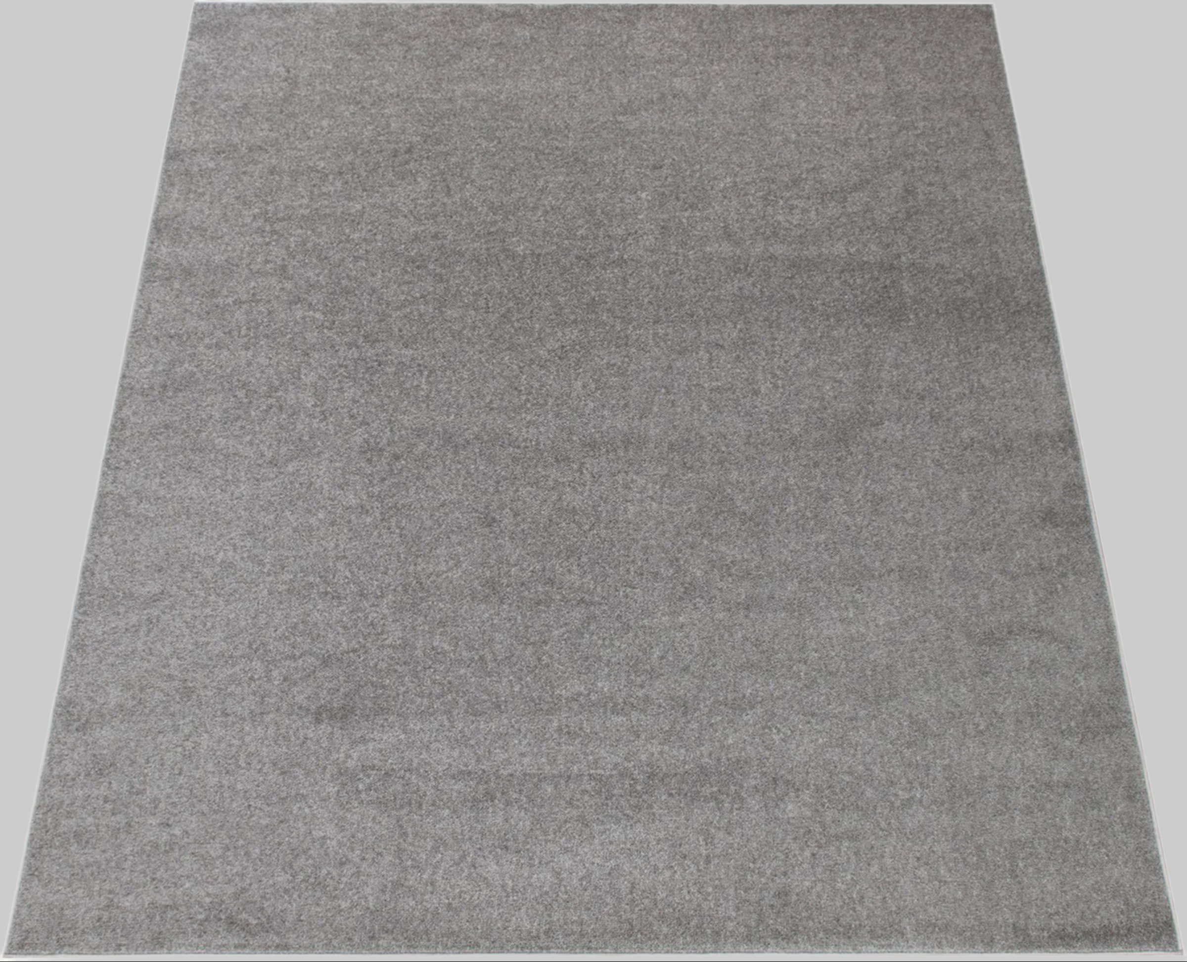 Paco Home Teppich Porto 890 | Premium Kurzflor-Teppich (13mm Höhe, 2.0kg/m²) in eleganten Uni-Farben | Ideal für Wohnzimmer & Schlafzimmer anthrazit Paco Home Teppiche