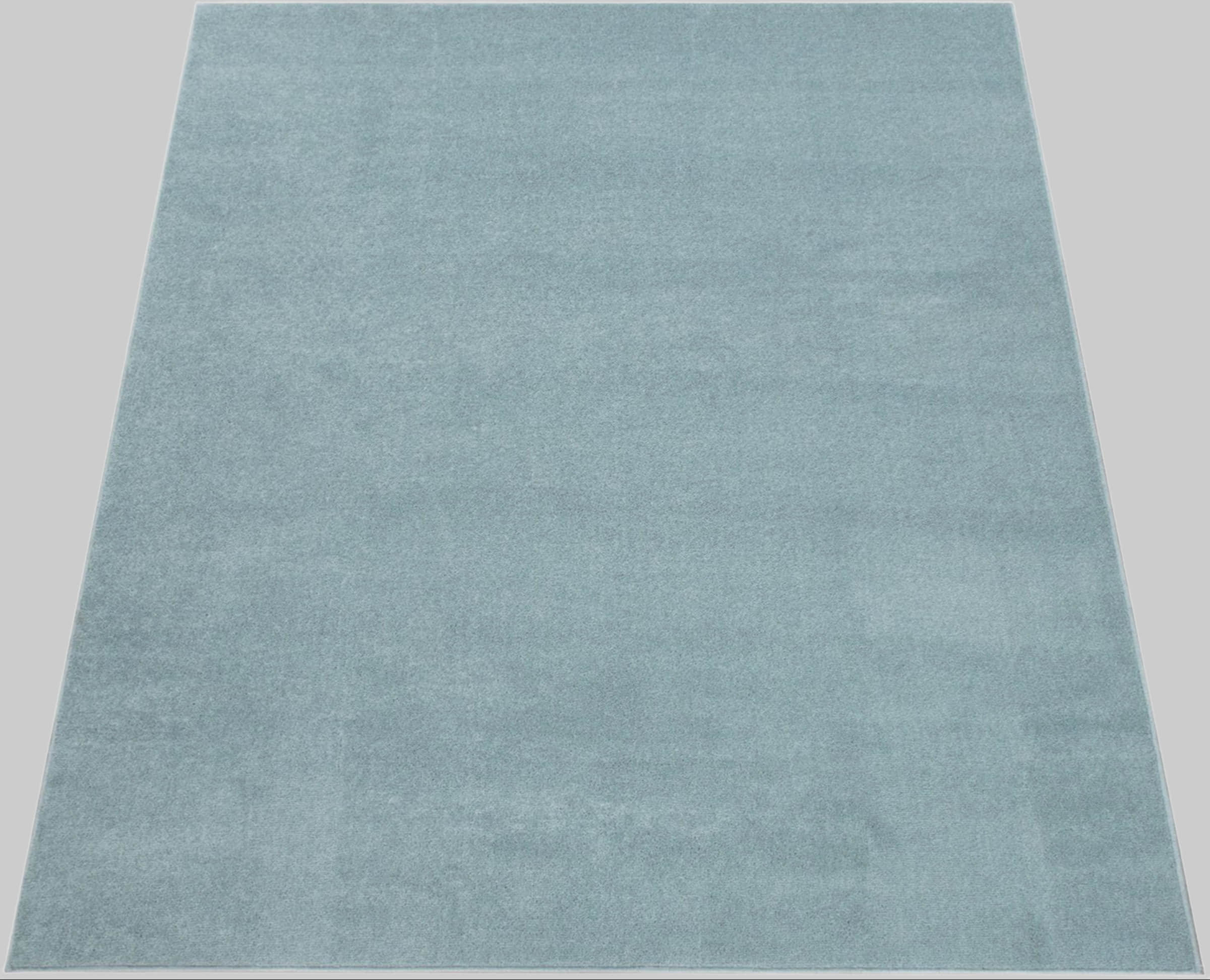 Paco Home Teppich Porto 890 | Premium Kurzflor-Teppich (13mm Höhe, 2.0kg/m²) in eleganten Uni-Farben | Ideal für Wohnzimmer & Schlafzimmer türkis Teppiche Paco Home