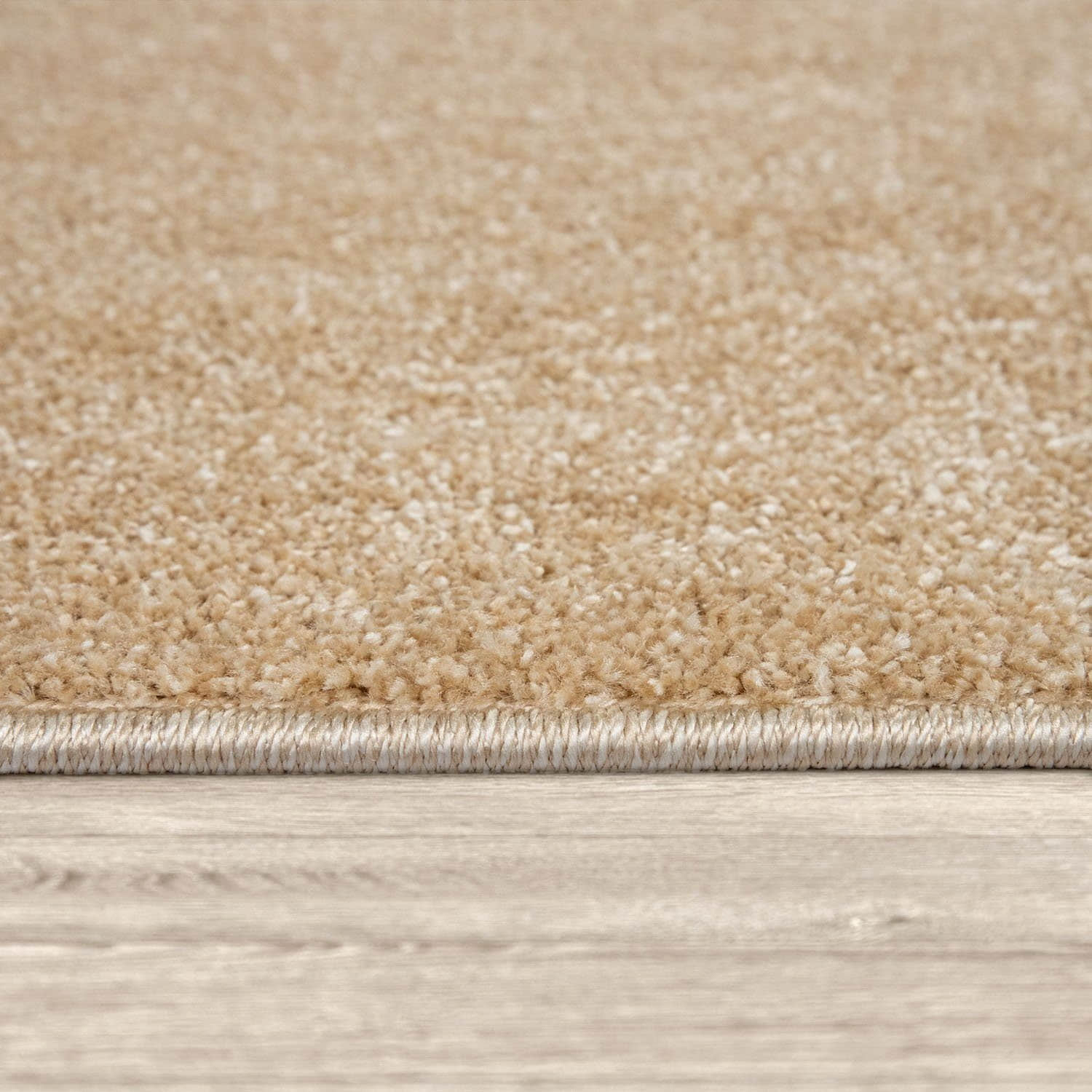 Paco Home Teppich Porto 890 | Premium Kurzflor-Teppich (13mm Höhe, 2.0kg/m²) in eleganten Uni-Farben | Ideal für Wohnzimmer & Schlafzimmer goldfarben Paco Home Teppiche