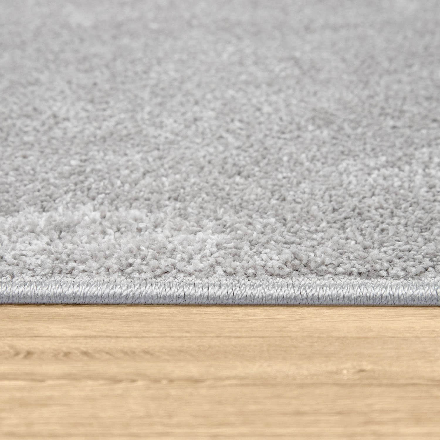 Paco Home Teppiche Paco Home Teppich Porto 890 | Premium Kurzflor-Teppich (13mm Höhe, 2.0kg/m²) in eleganten Uni-Farben | Ideal für Wohnzimmer & Schlafzimmer silberfarben