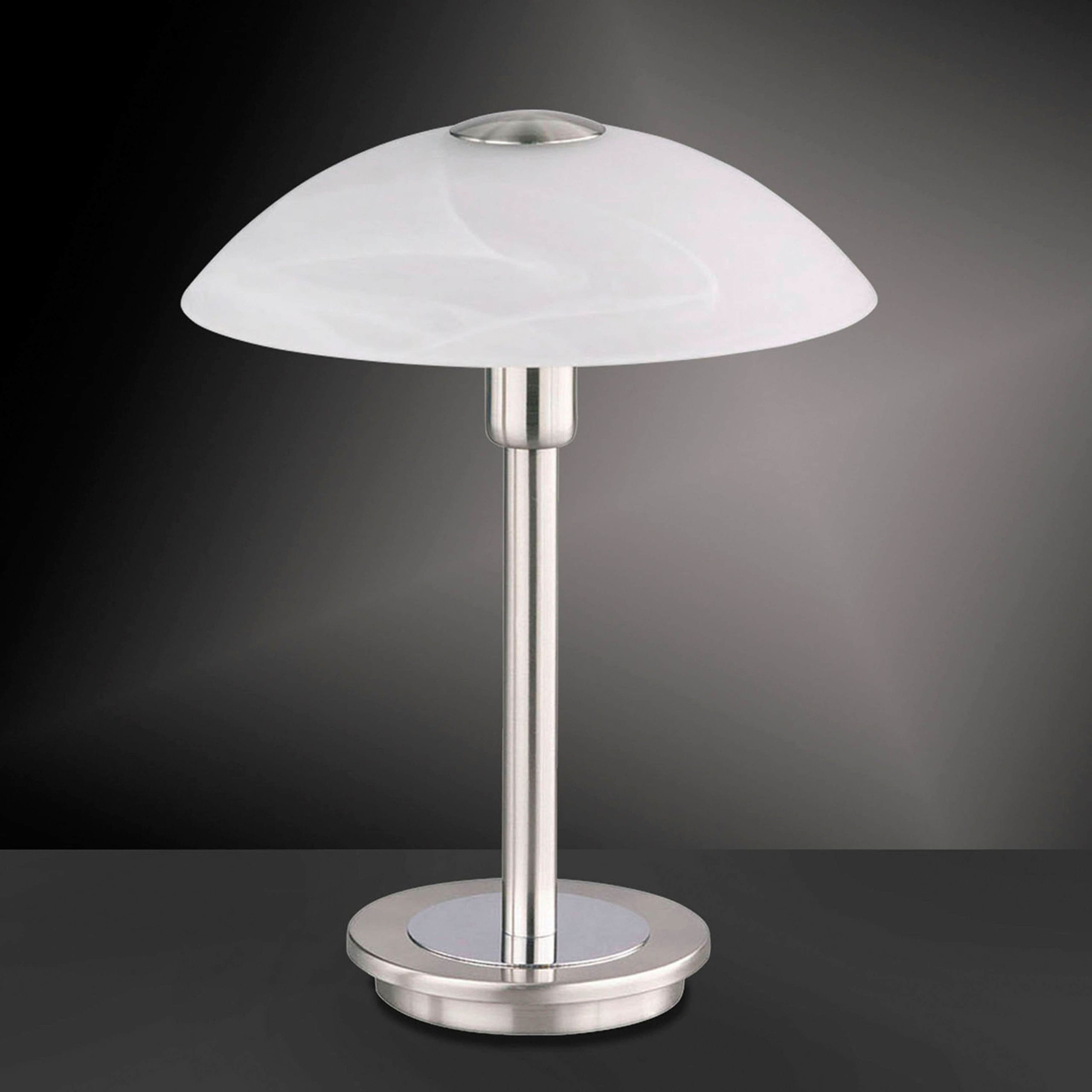 Paul Neuhaus ENOVA Tischleuchte LED Stahl Opalglas | 3-Stufen Dimmer | Warmweiß 2700K | 42cm Höhe | E14 Fassung | Vintage Design Paul Neuhaus Lampen