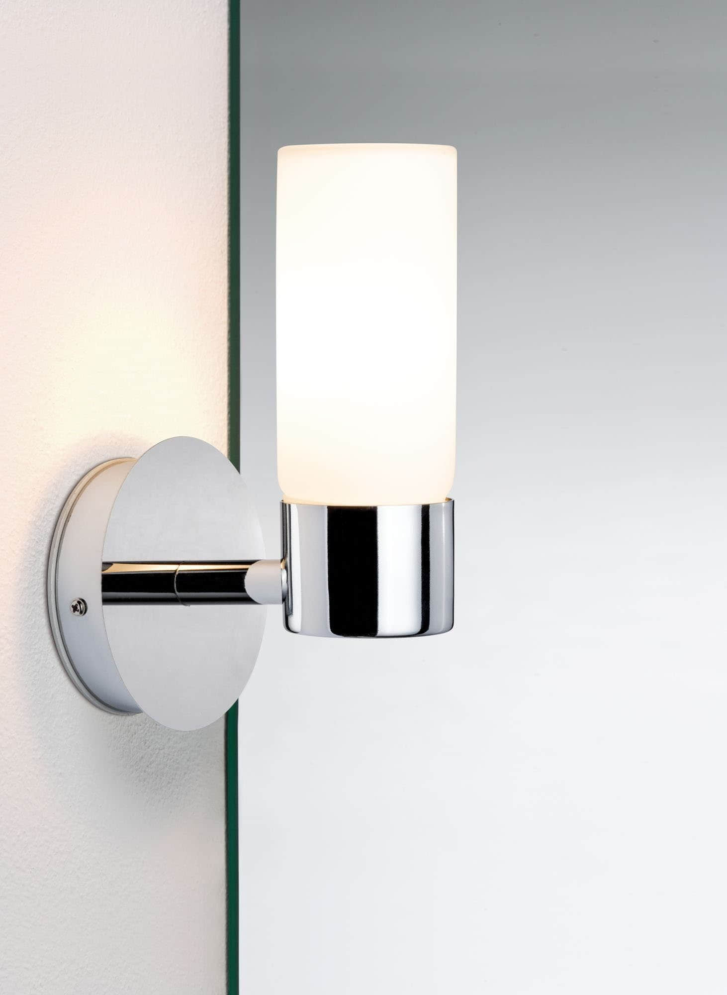 Paulmann Lampen Paulmann Eleon IP44 Chrome Wall Light - Dimmable G9 Fixture (Max 33W) with Satin Glass for Bathroom & Moisture-Resistant Spaces (70839)