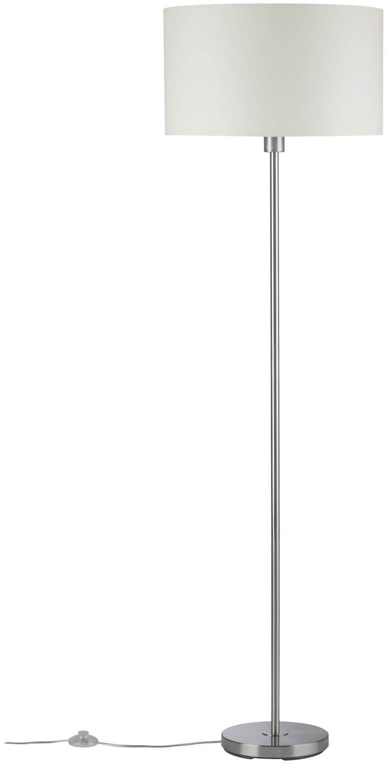 Paulmann Paulmann Tessa Stehlampe | Dimmbare Standleuchte mit Creme-Stoffschirm | E27 Fassung | Gebürstetes Metallgestell | 160cm Höhe Lampen