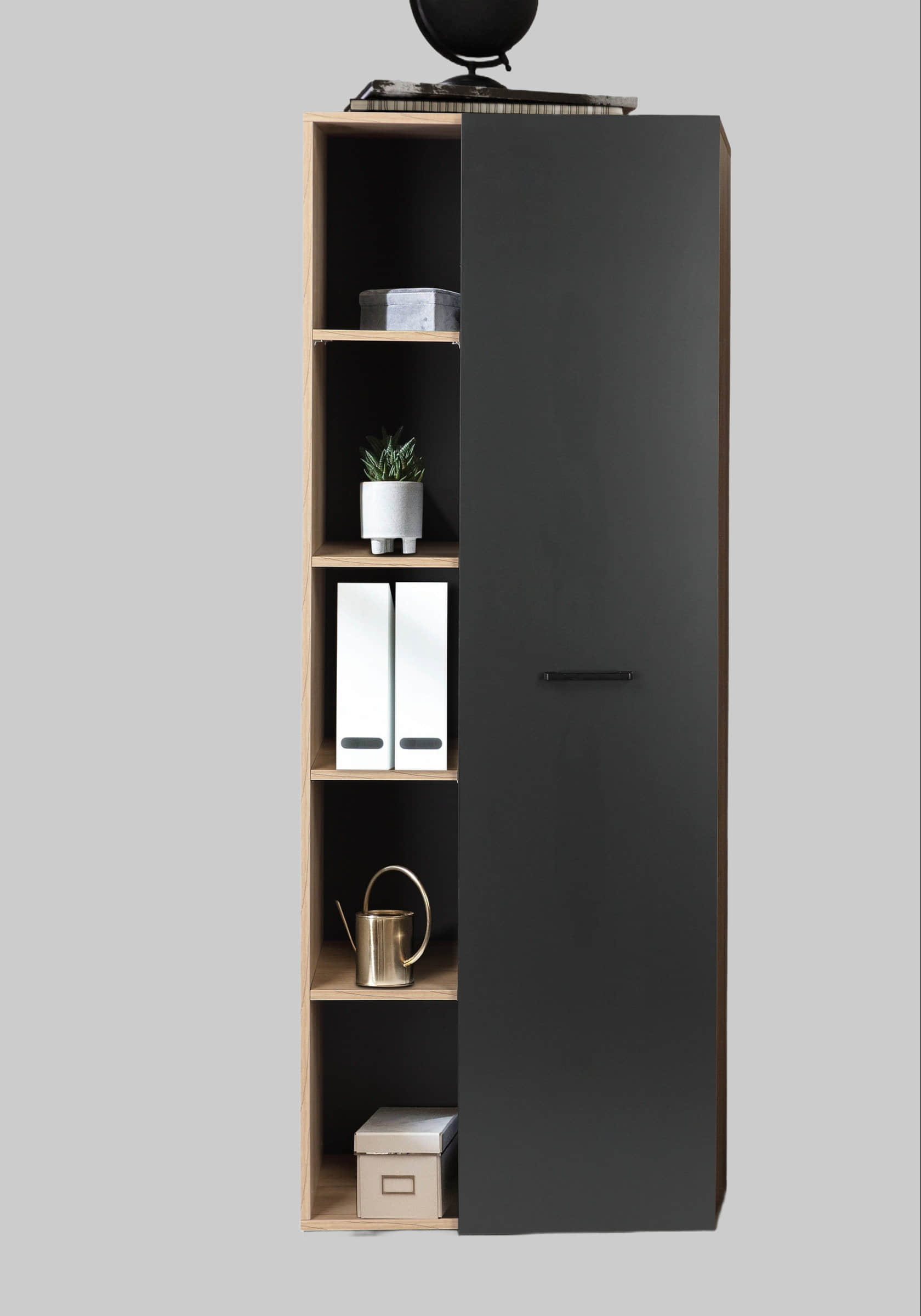 Places of Style Places of Style Aktenschrank »Moid« - Moderner Mehrzweckschrank (64,5x41,5x175 cm) mit 10 Fächern, Metallgriffen & FSC®-Holzwerkstoff eiche natu Schränke