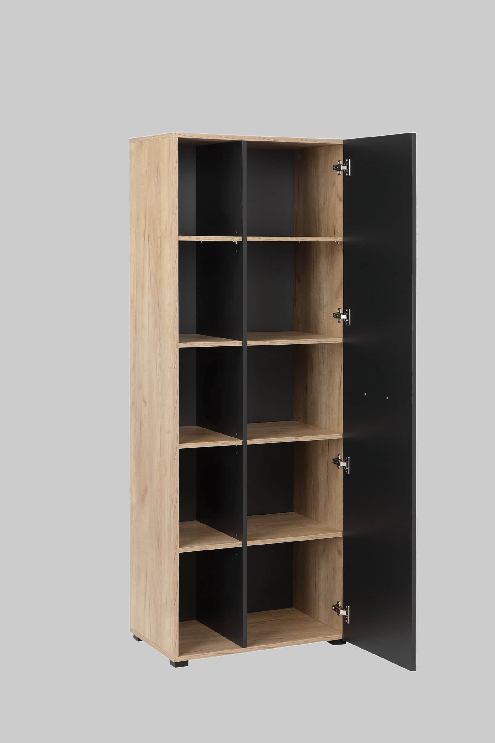 Places of Style Places of Style Aktenschrank »Moid« - Moderner Mehrzweckschrank (64,5x41,5x175 cm) mit 10 Fächern, Metallgriffen & FSC®-Holzwerkstoff eiche natu Schränke
