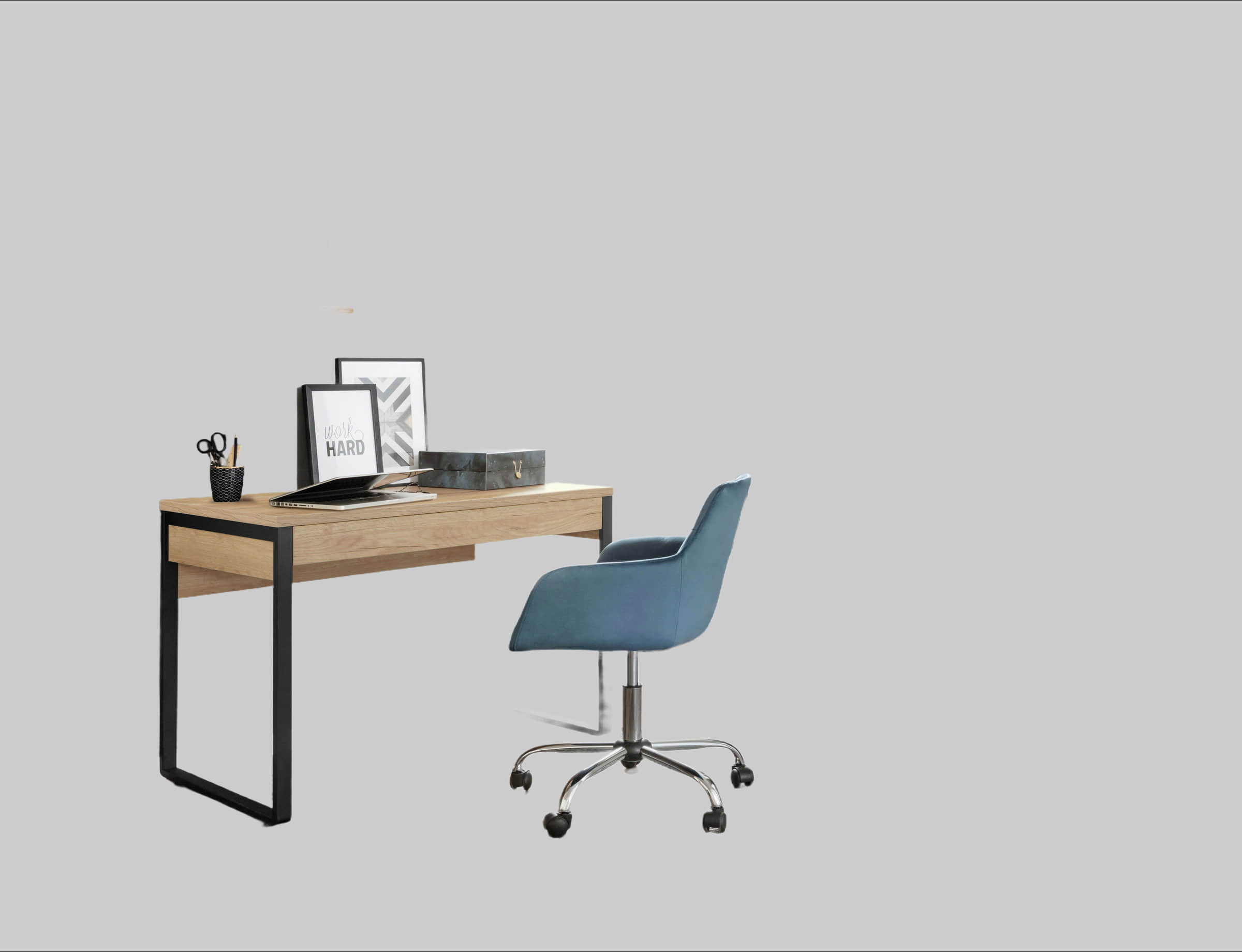 Places of Style Kinderzimmer Places of Style Schreibtisch »Moid« | Moderner Computertisch mit Metallgestell & Schubladen | 120/140/160 cm Breite | FSC®-Holzwerkstoff | Homeoffice Lösung eiche natu