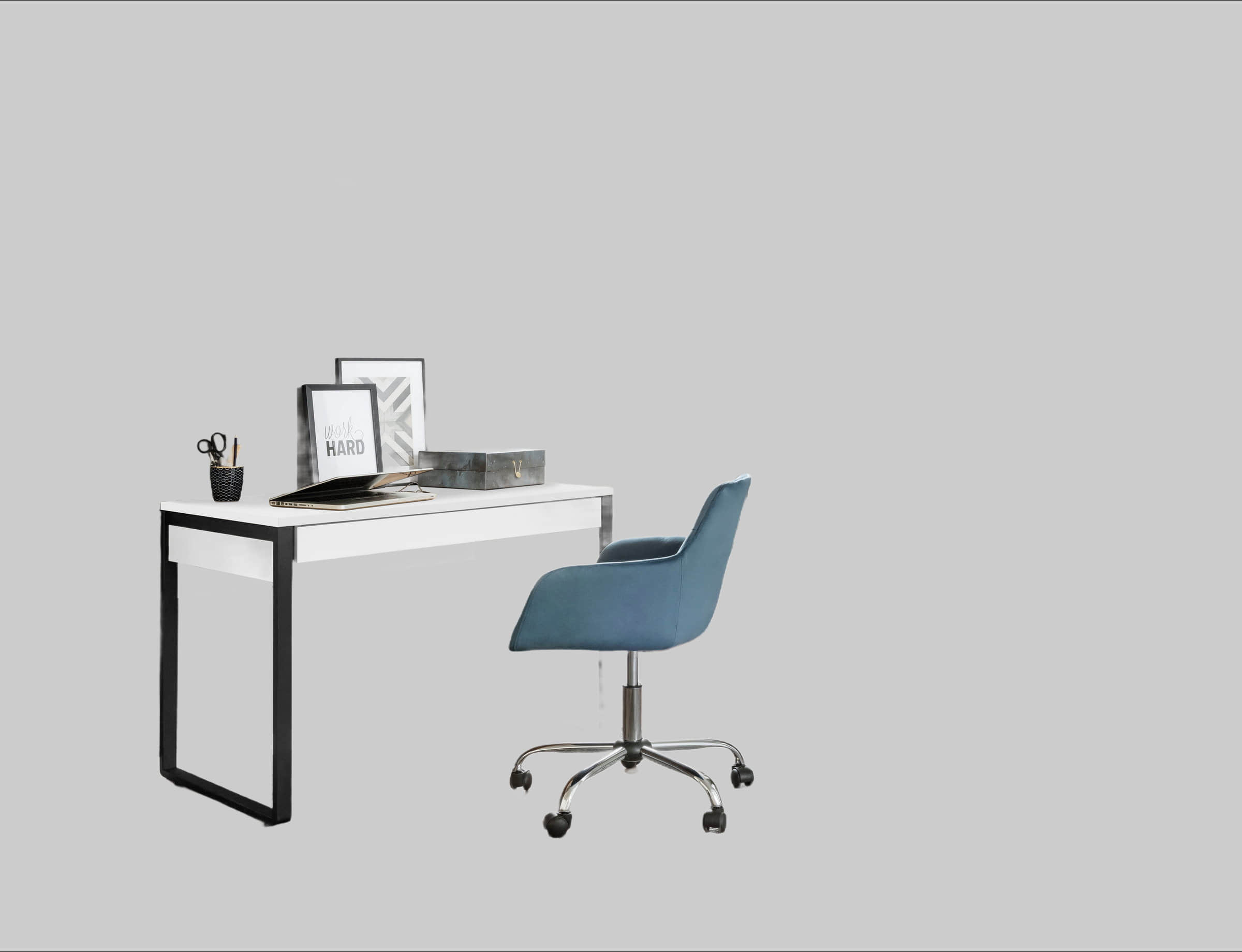 Places of Style Places of Style Schreibtisch »Moid« | Moderner Computertisch mit Metallgestell & Schubladen | 120/140/160 cm Breite | FSC®-Holzwerkstoff | Homeoffice Lösung weiß/schwa Kinderzimmer
