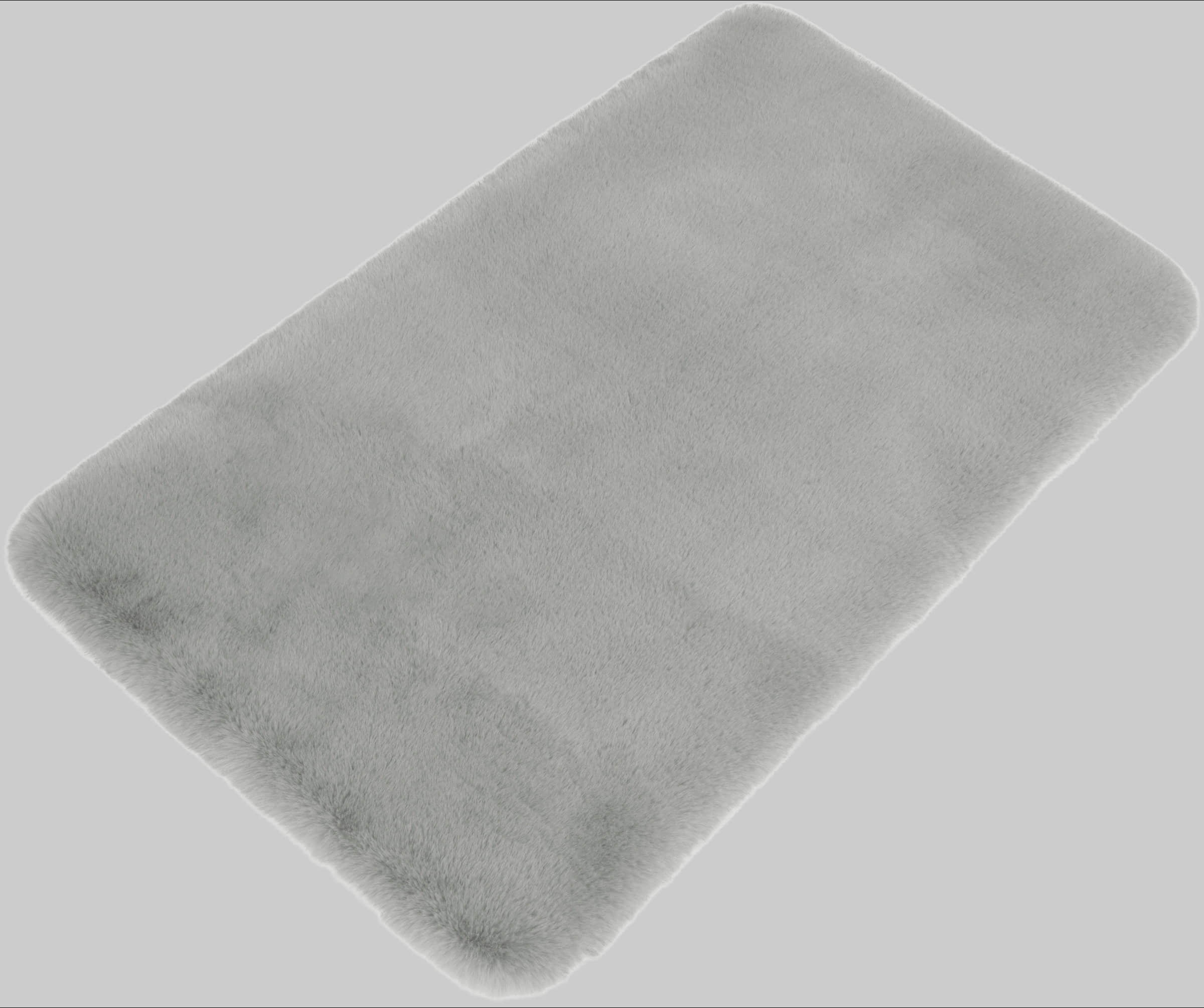 Premium Badematte "Rabbit" mit Kaninchenfell-Haptik | 30mm Höhe | rutschhemmend | fußbodenheizungsgeeignet | schnell trocknend | als Einzelstück oder 3er-Set | my home Kollektion grau Badematten my home