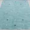 Teppiche carpetfine Premium Gabbeh Loom Wollteppich mit Tiermotiven | Handgewebt aus 100% reiner Wolle | 15 mm Höhe | Fußbodenheizung geeignet | Traditionelle Nomaden-Webkunst türkis