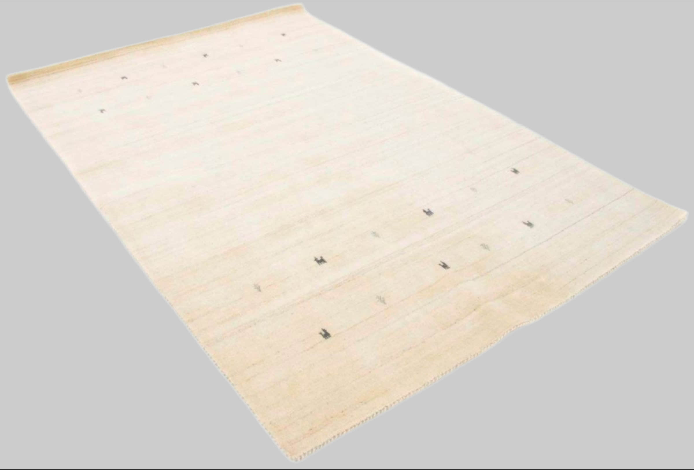 Teppiche carpetfine Premium Gabbeh Loom Wollteppich mit Tiermotiven | Handgewebt aus 100% reiner Wolle | 15 mm Höhe | Fußbodenheizung geeignet | Traditionelle Nomaden-Webkunst weiß