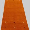 Premium Gabbeh Loom Wollteppich mit Tiermotiven | Handgewebt aus 100% reiner Wolle | 15 mm Höhe | Fußbodenheizung geeignet | Traditionelle Nomaden-Webkunst orange Teppiche carpetfine