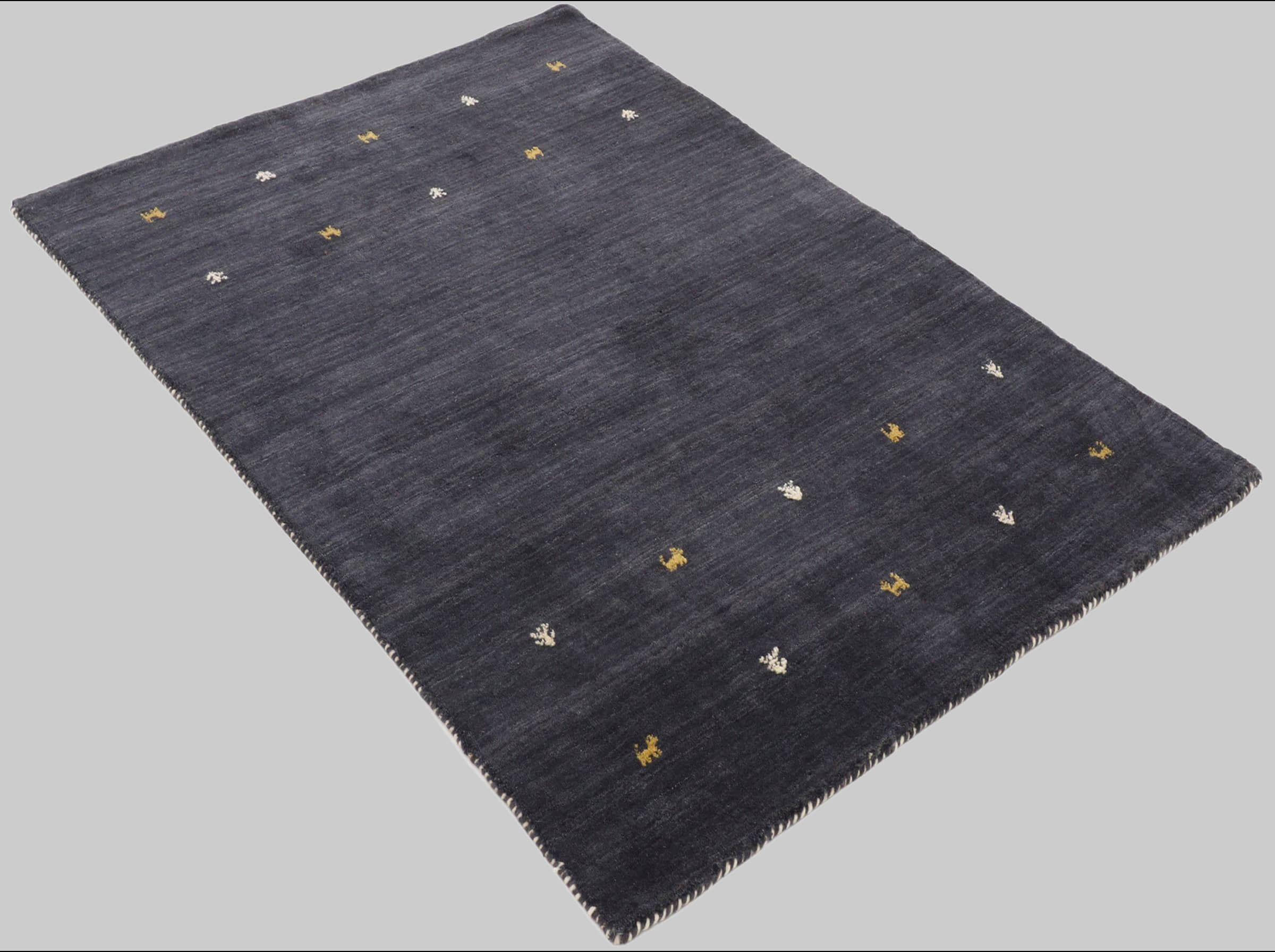 carpetfine Premium Gabbeh Loom Wollteppich mit Tiermotiven | Handgewebt aus 100% reiner Wolle | 15 mm Höhe | Fußbodenheizung geeignet | Traditionelle Nomaden-Webkunst schwarz Teppiche