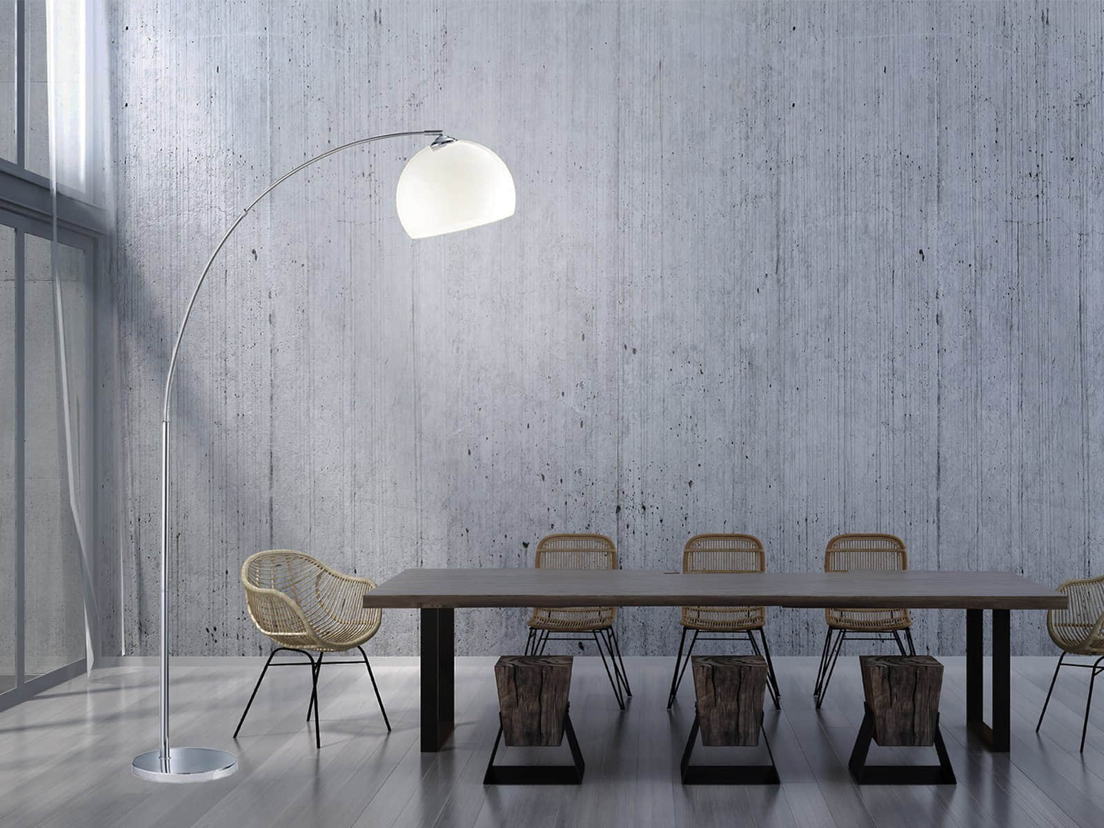 Reality Leuchten Reality Leuchten LED Bogenlampe - Dimmable Arc Floor Lamp, 180cm Height, Warm White Light, Modern Bauhaus Design for Living Room & Dining Areas Lampen