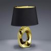 Lampen Reality Leuchten Reality R52176101 Lennon LED Tischleuchte 2W Weiß IP44 Warmweiß - Kompakte Designlampe für Wohnzimmer & Schlafzimmer Schwarz-Gold
