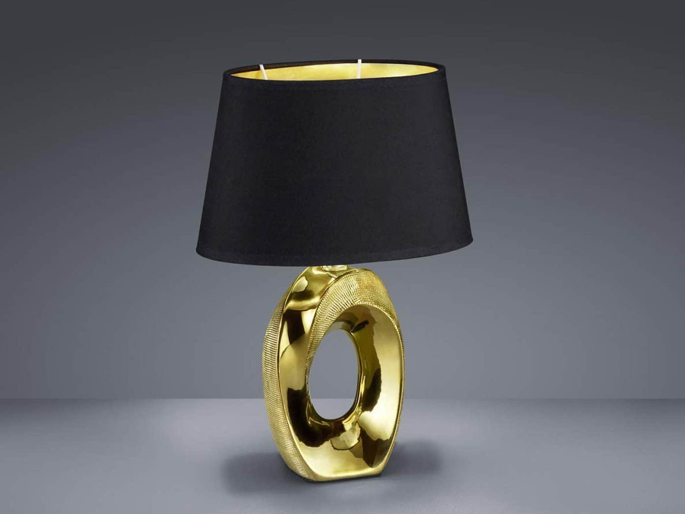 Lampen Reality Leuchten Reality R52176101 Lennon LED Tischleuchte 2W Weiß IP44 Warmweiß - Kompakte Designlampe für Wohnzimmer & Schlafzimmer Schwarz-Gold
