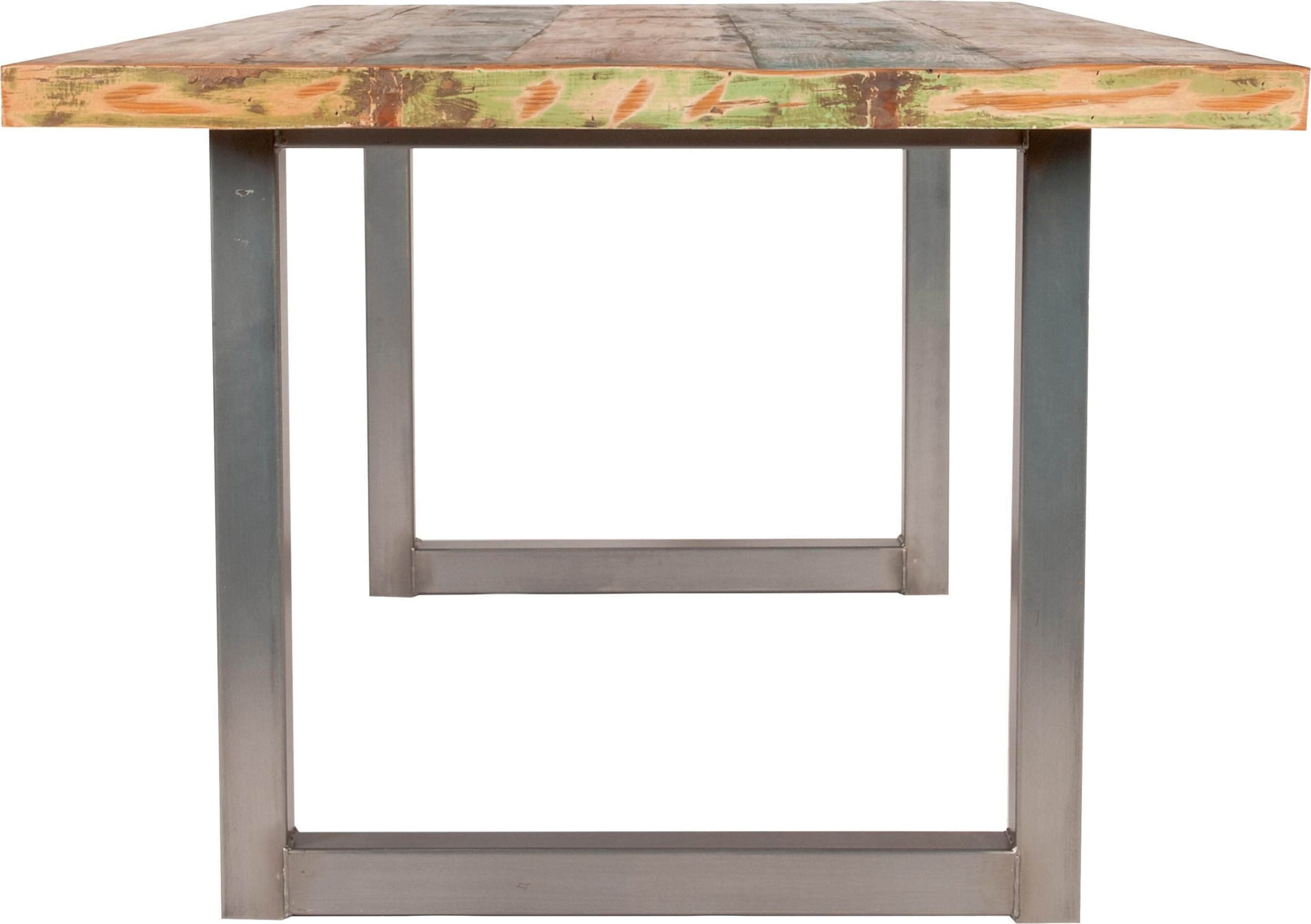 SIT SIT Esstisch »Tops« | Recyceltes Altholz & Metall | Shabby Chic Design | 4 Größen | 3 Jahre Garantie Roheisen l Tische