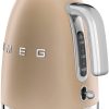Smeg SMEG KLF03PKEU Retro Style Electric Kettle - 1.7L Capacity, 2400W Power, 7 Temperature Settings, Stainless Steel (Cadillac Pink) Champagner Küchenkleingeräte