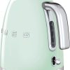 SMEG KLF03PKEU Retro Style Electric Kettle - 1.7L Capacity, 2400W Power, 7 Temperature Settings, Stainless Steel (Cadillac Pink) Pastellgrü Smeg Küchenkleingeräte