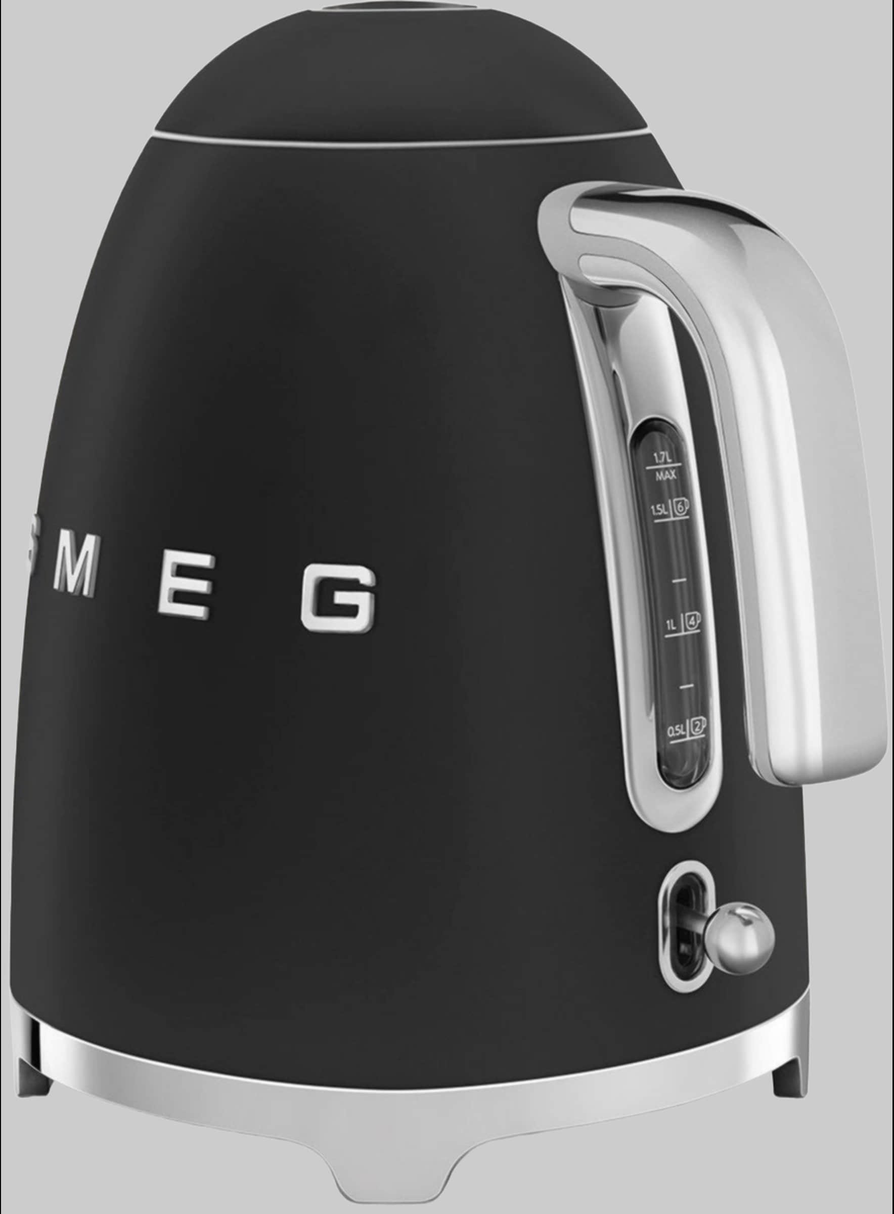 Smeg SMEG KLF03PKEU Retro Style Electric Kettle - 1.7L Capacity, 2400W Power, 7 Temperature Settings, Stainless Steel (Cadillac Pink) Schwarz Ma Küchenkleingeräte
