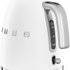 Smeg Küchenkleingeräte SMEG KLF03PKEU Retro Style Electric Kettle - 1.7L Capacity, 2400W Power, 7 Temperature Settings, Stainless Steel (Cadillac Pink) Weiß Matt