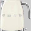 SMEG Wasserkocher KLF04BLEU Retro – 1,7 Liter Edelstahl mit 7 Temperaturstufen (60-100°C), 2400 Watt & automatischer Abschaltung Crème Küchenkleingeräte Smeg