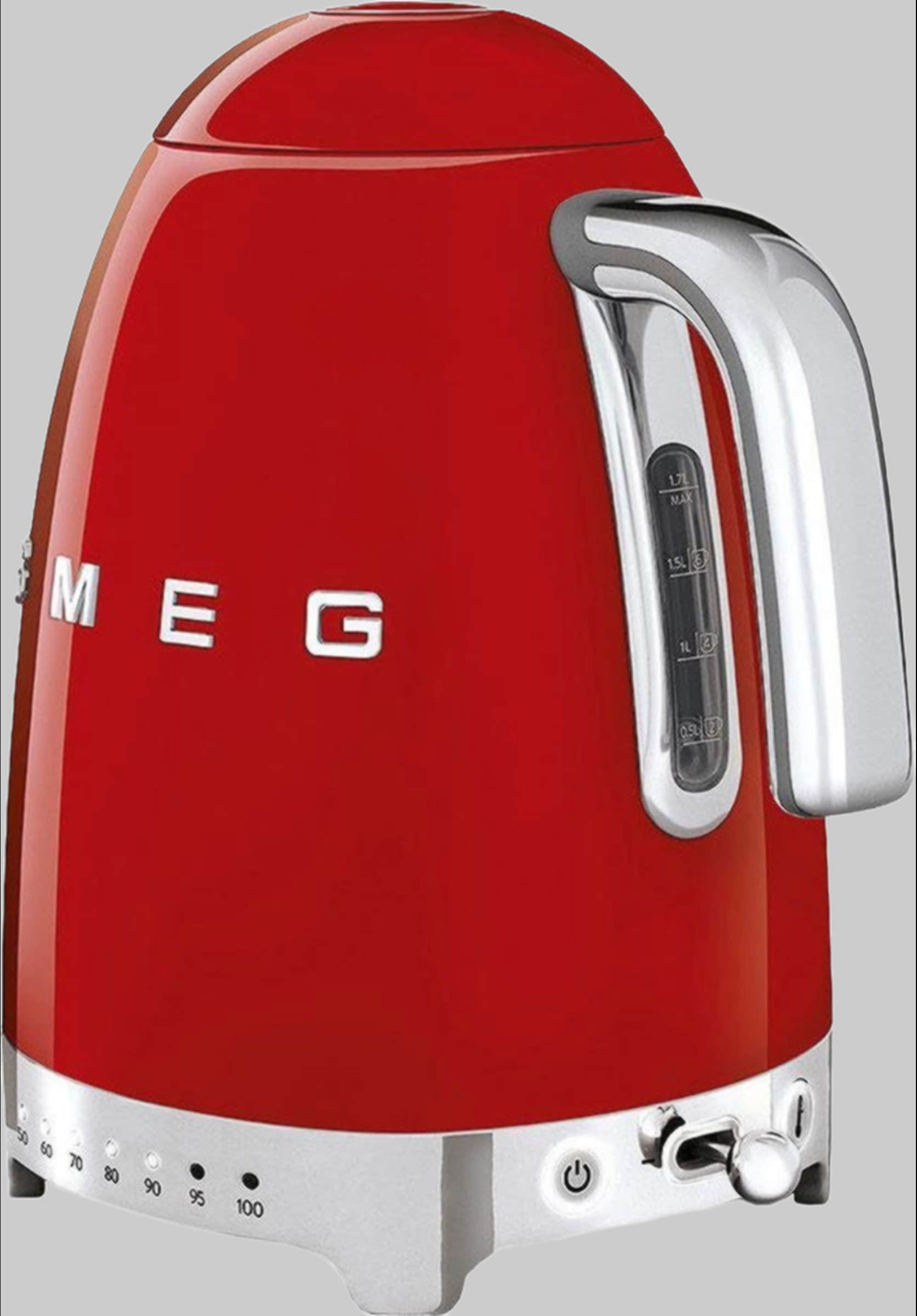 Küchenkleingeräte Smeg SMEG Wasserkocher KLF04BLEU Retro – 1,7 Liter Edelstahl mit 7 Temperaturstufen (60-100°C), 2400 Watt & automatischer Abschaltung Rot KLF04R