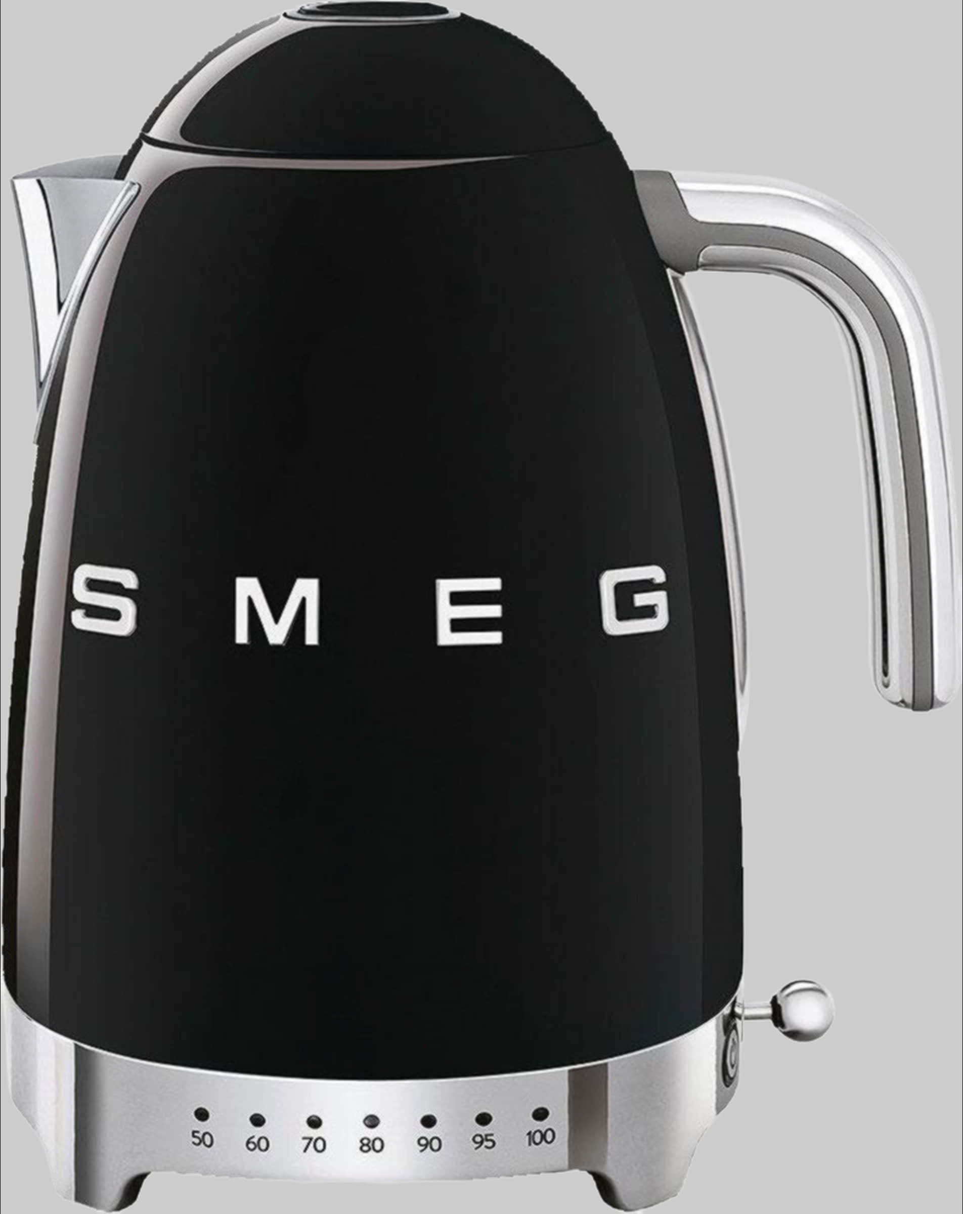 SMEG Wasserkocher KLF04BLEU Retro – 1,7 Liter Edelstahl mit 7 Temperaturstufen (60-100°C), 2400 Watt & automatischer Abschaltung Schwarz KL Küchenkleingeräte Smeg