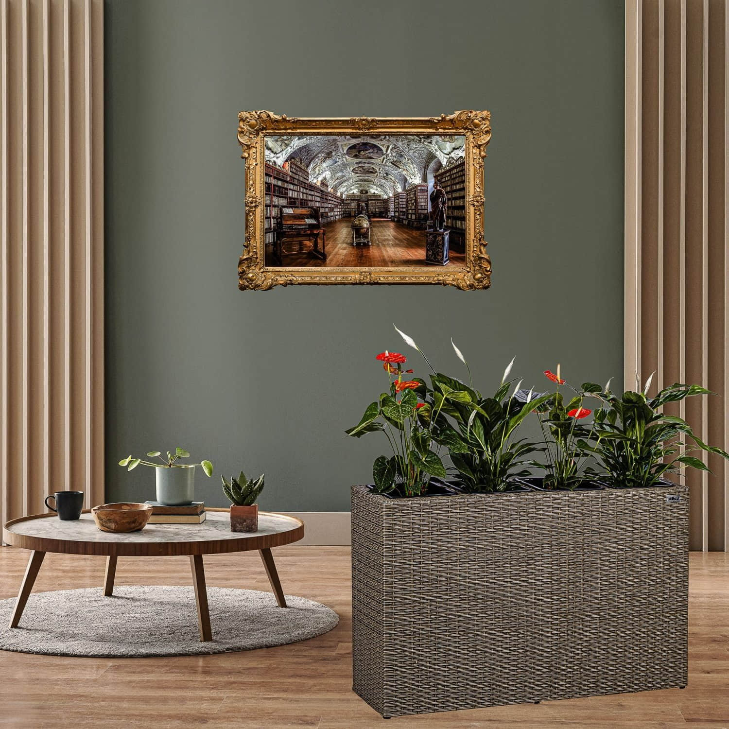 STILISTA Premium Pflanzkübel aus Polyrattan 95x60x26 cm mit 4 Innentöpfen - Wetterfester Blumenkasten für Balkon & Garten in 4 Farben (Grau/Braun/Schwarz/Creme) Creme STILISTA Garten & Balkon