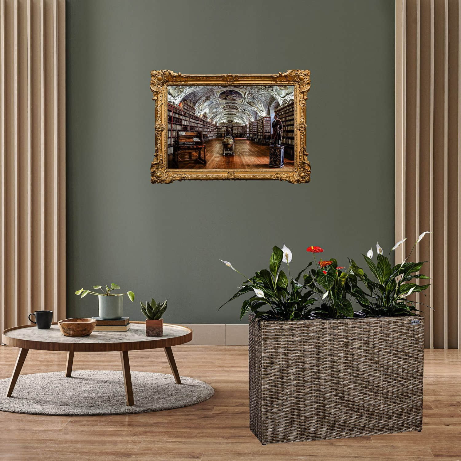 STILISTA Garten & Balkon STILISTA Premium Pflanzkübel aus Polyrattan mit 3 Innentöpfen (84x60x29 cm) – Wetterfester Blumenkübel für Balkon & Garten in 4 Farben Creme