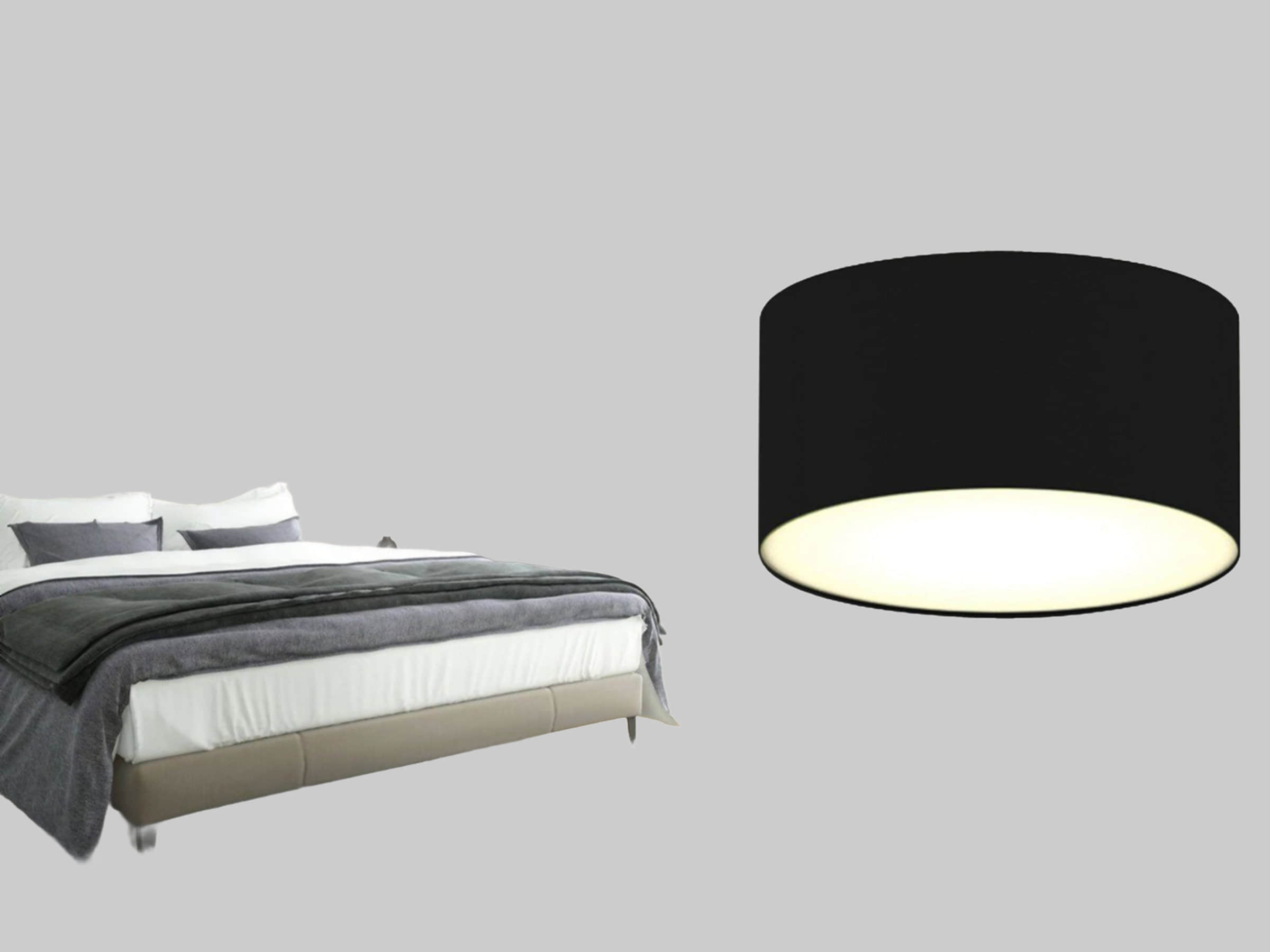 Smartwares LED Deckenleuchte mit Stoffschirm Grau | Dimmbar & wechselbare LEDs | Warmweiß 3000K | Ø20cm | Ideal für Treppenhaus & Wohnzimmer Schwarz smartwares Lampen
