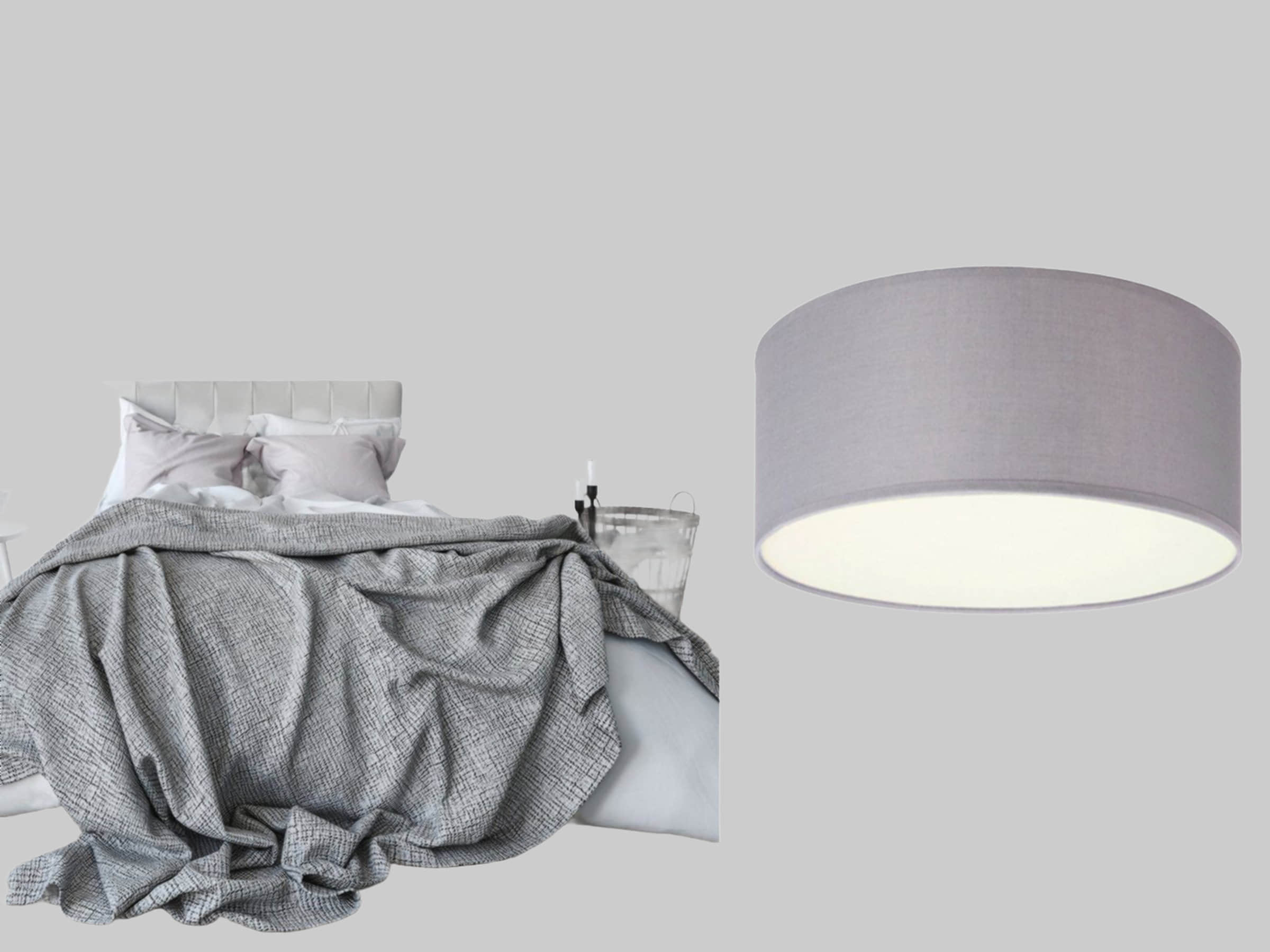 Smartwares LED Deckenleuchte mit Stoffschirm Grau | Dimmbar & wechselbare LEDs | Warmweiß 3000K | Ø20cm | Ideal für Treppenhaus & Wohnzimmer Grau smartwares Lampen