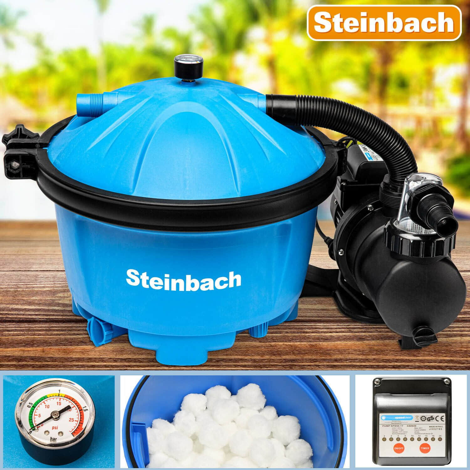 Garten & Balkon Steinbach Steinbach Active Balls 50 Filter System with 700g Filter Balls | 5,500 l/h Capacity | Sand Replacement Media | 3-5 Year Lifespan