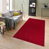 THEKO Gabbeh Uni Wollteppich | Handgewebt aus reiner Schurwolle | 14 mm Florhöhe | Rechteckig/Rund | Wohnzimmerteppich, Läufer | Nomaden-Design mit lebendiger Farbmelierung bordeaux Teppiche THEKO